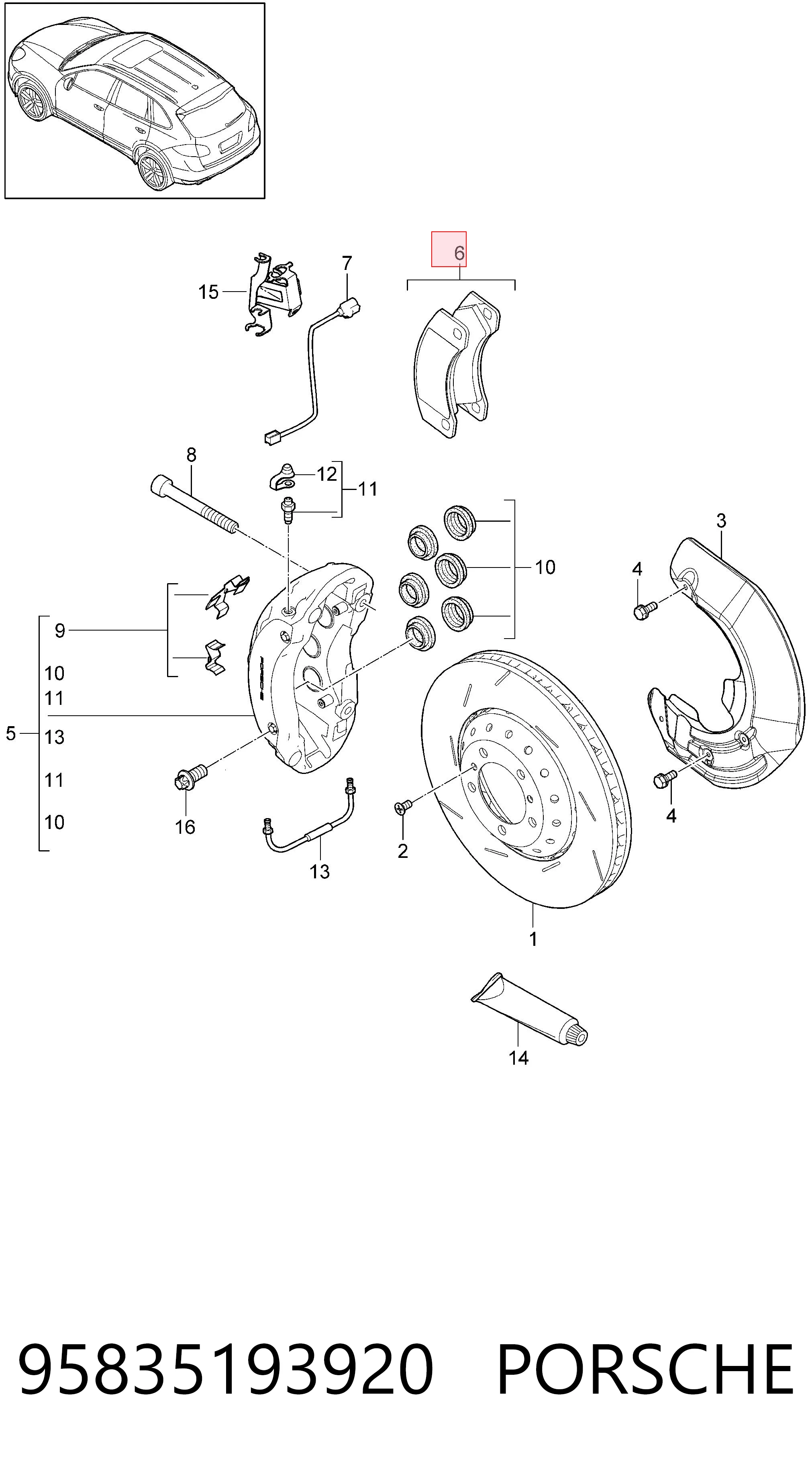 95835193920 Porsche Колодки передние