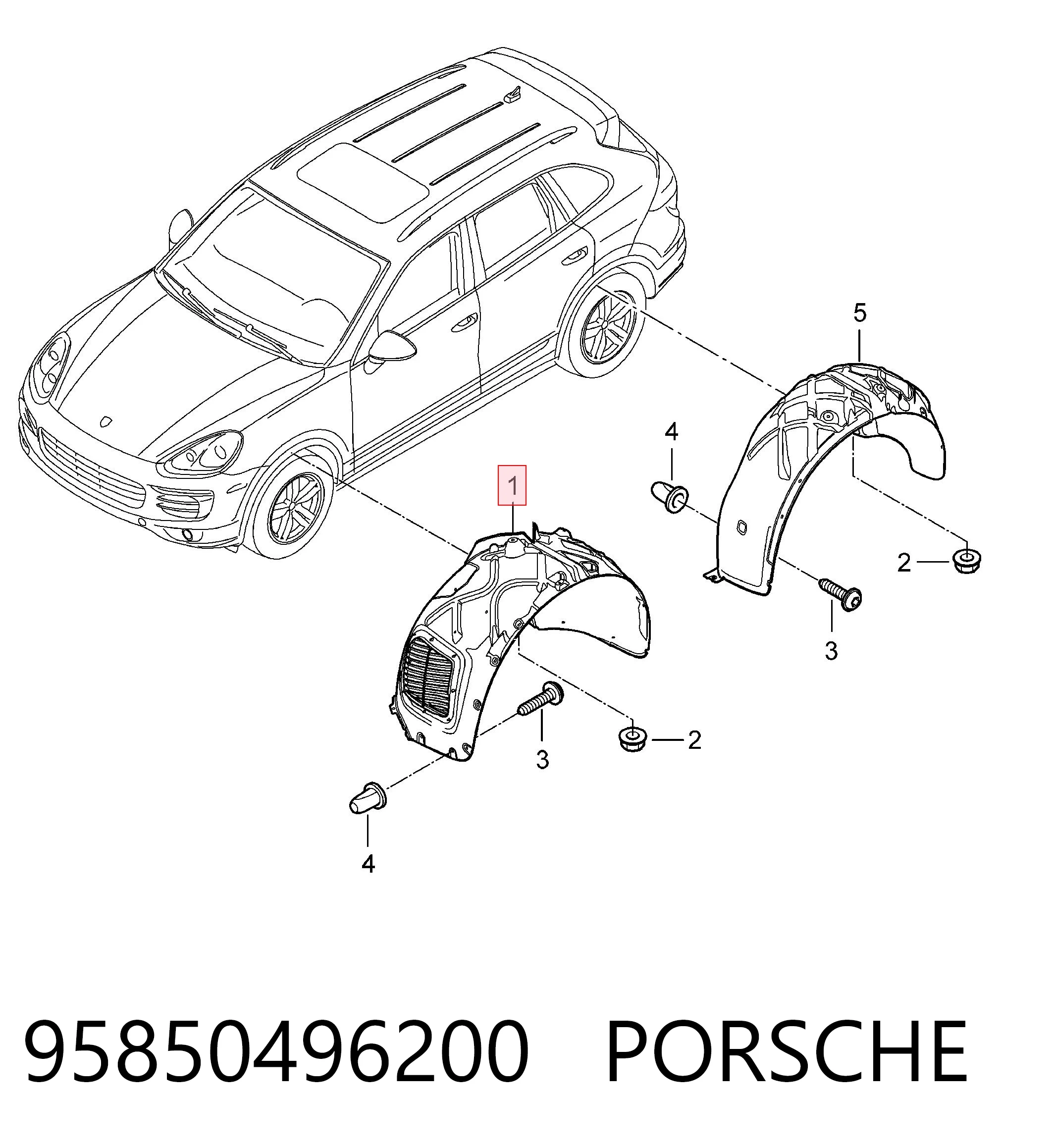 95850496200 Porsche Подкрыльник переднего крыла, правый