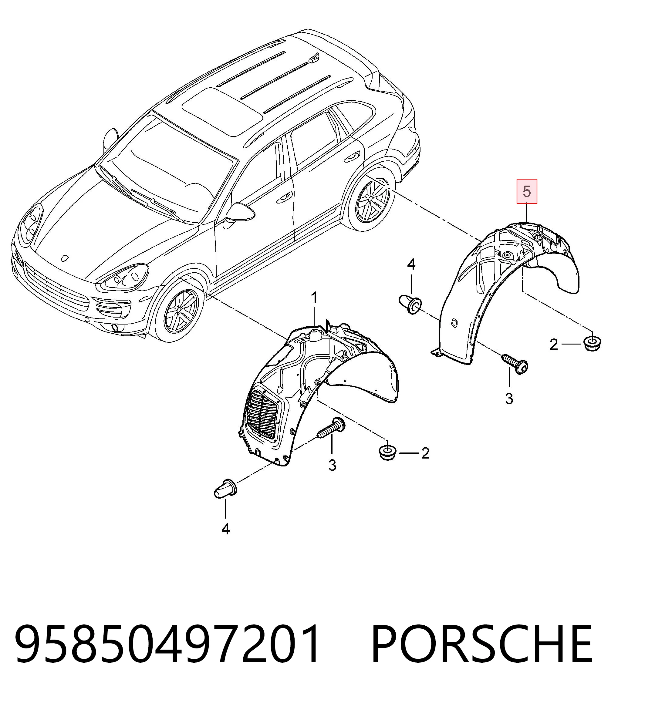 Подкрылок задний правый 95850497200 VAG