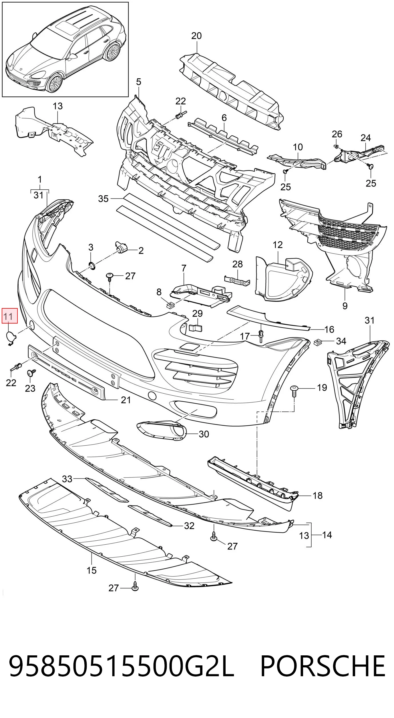 95850515500G2L Porsche Капот