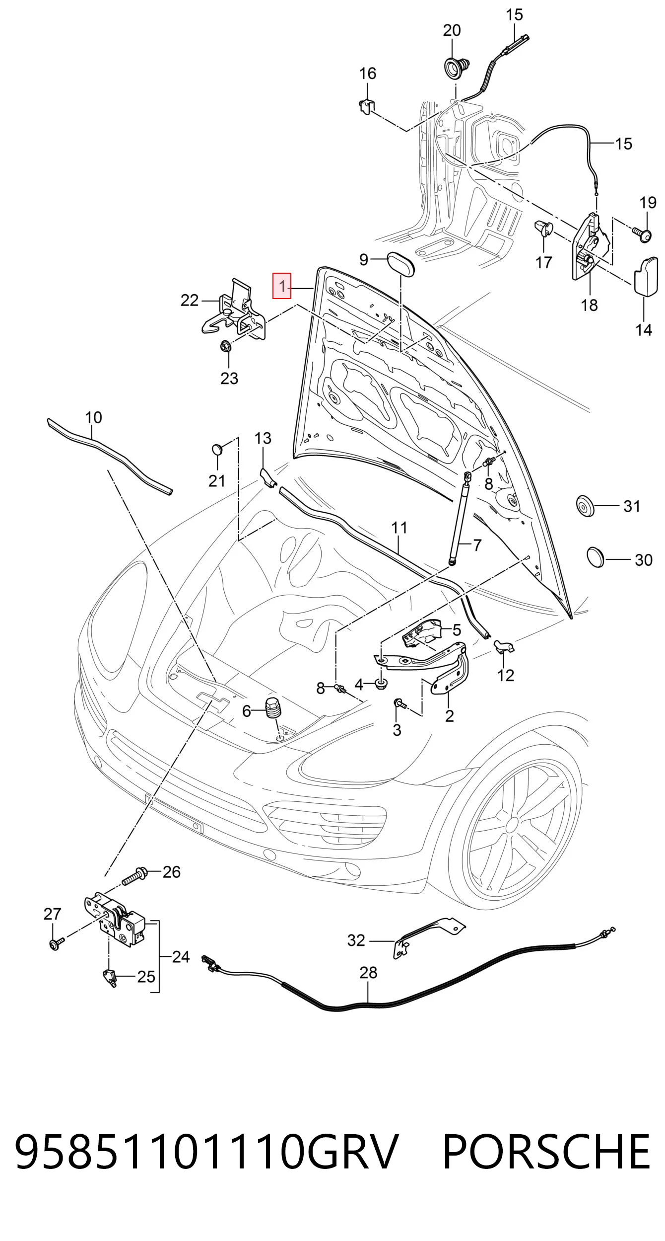 95851101110GRV VAG Капот