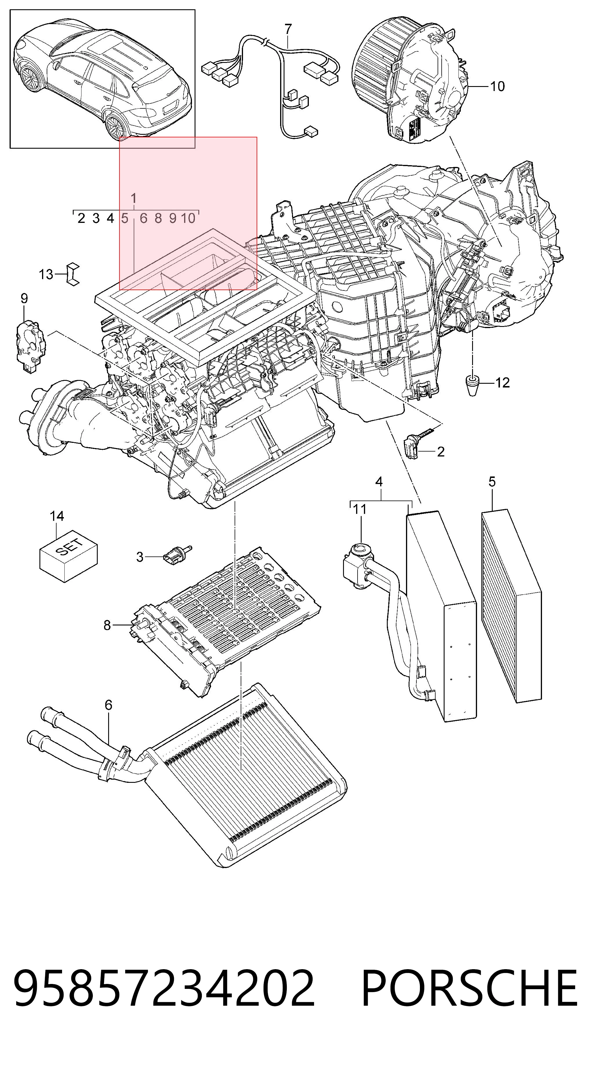 95857234202 Porsche Электромотор печки