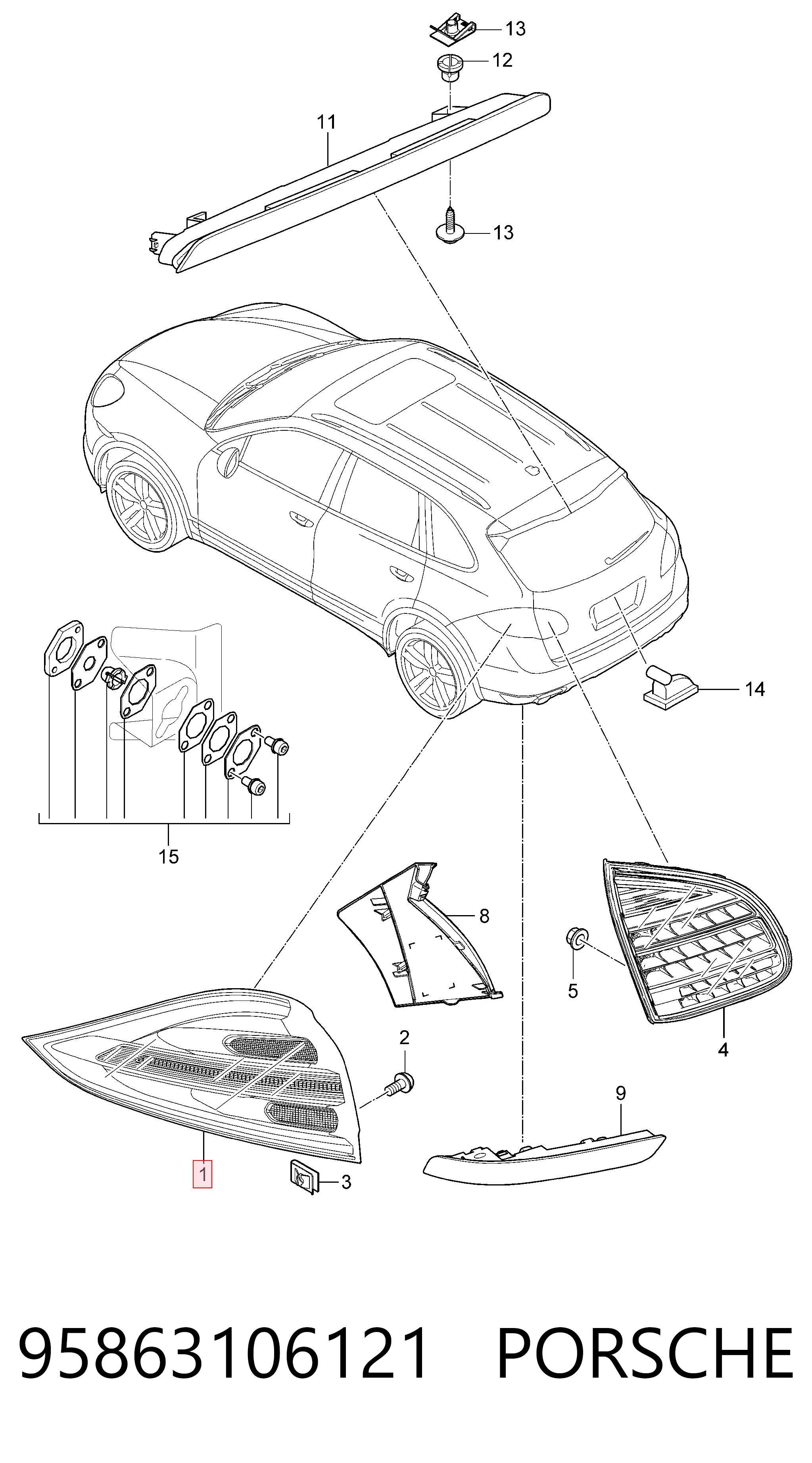 95863106121 VAG Фонарь задний