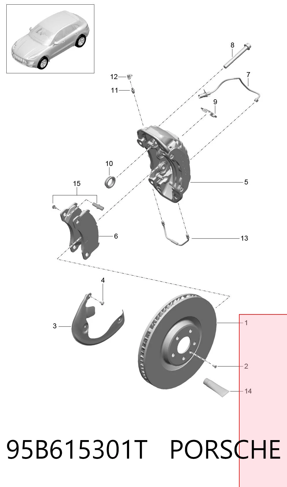 95B615301T Porsche Диск тормозной передний
