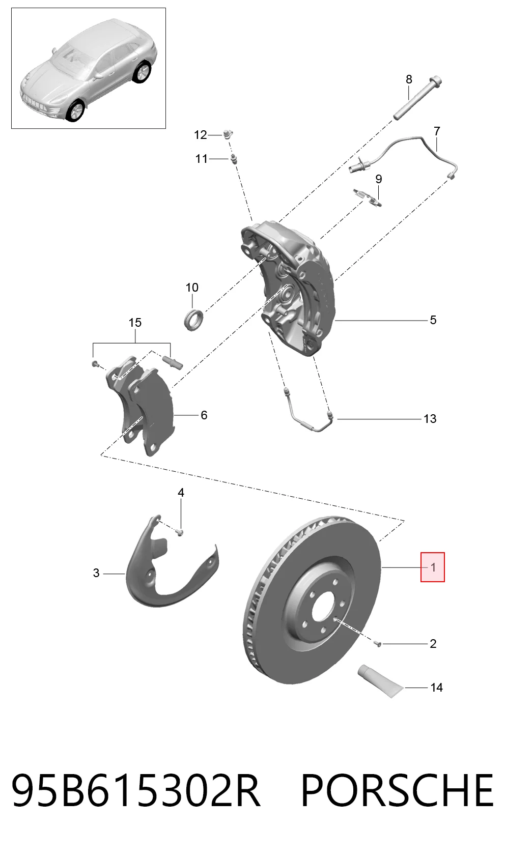 Тормоз дисковый передний Porsche 95B615302R цена, от 121.15 USD