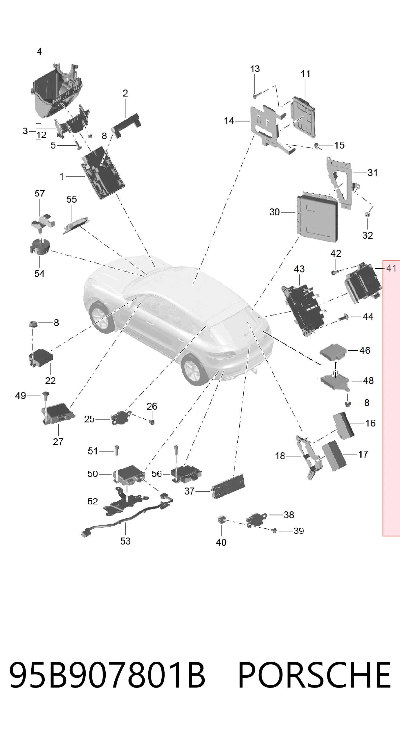 95B907801B Porsche Модуль управления стояночного тормоза