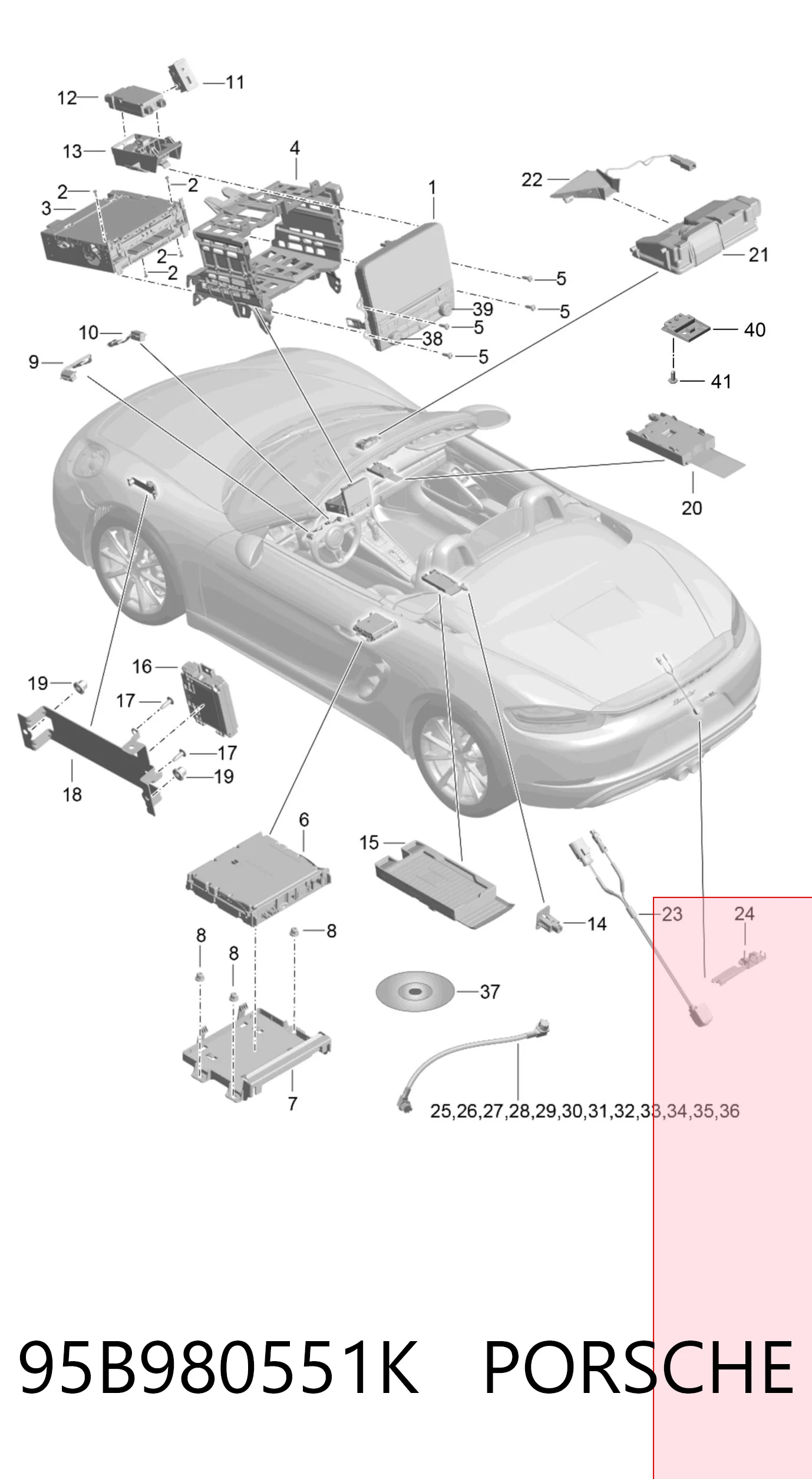 95B980551K Porsche Камера системы обеспечения видимости