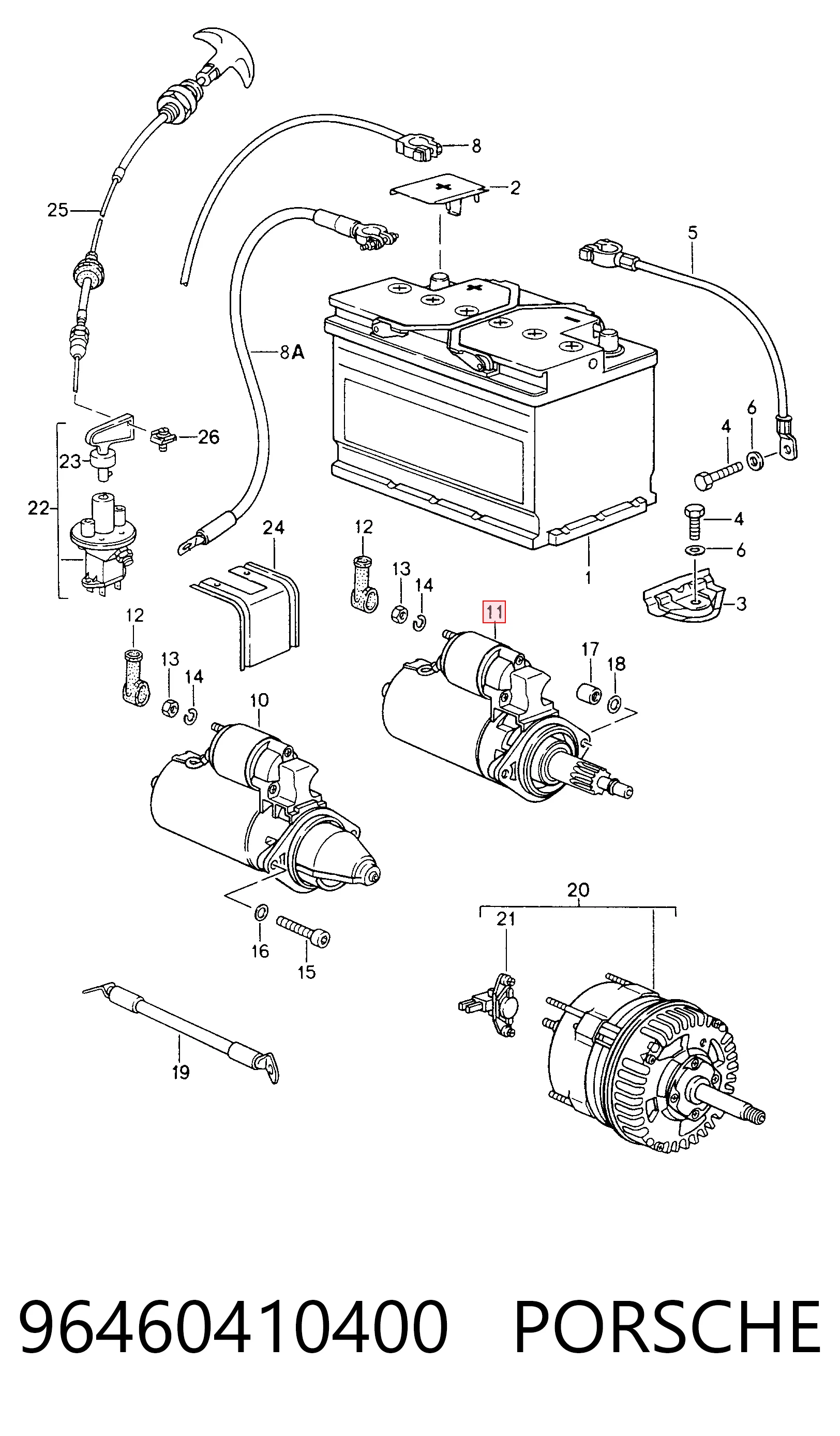 96460410400 Porsche Стартер автомобиля
