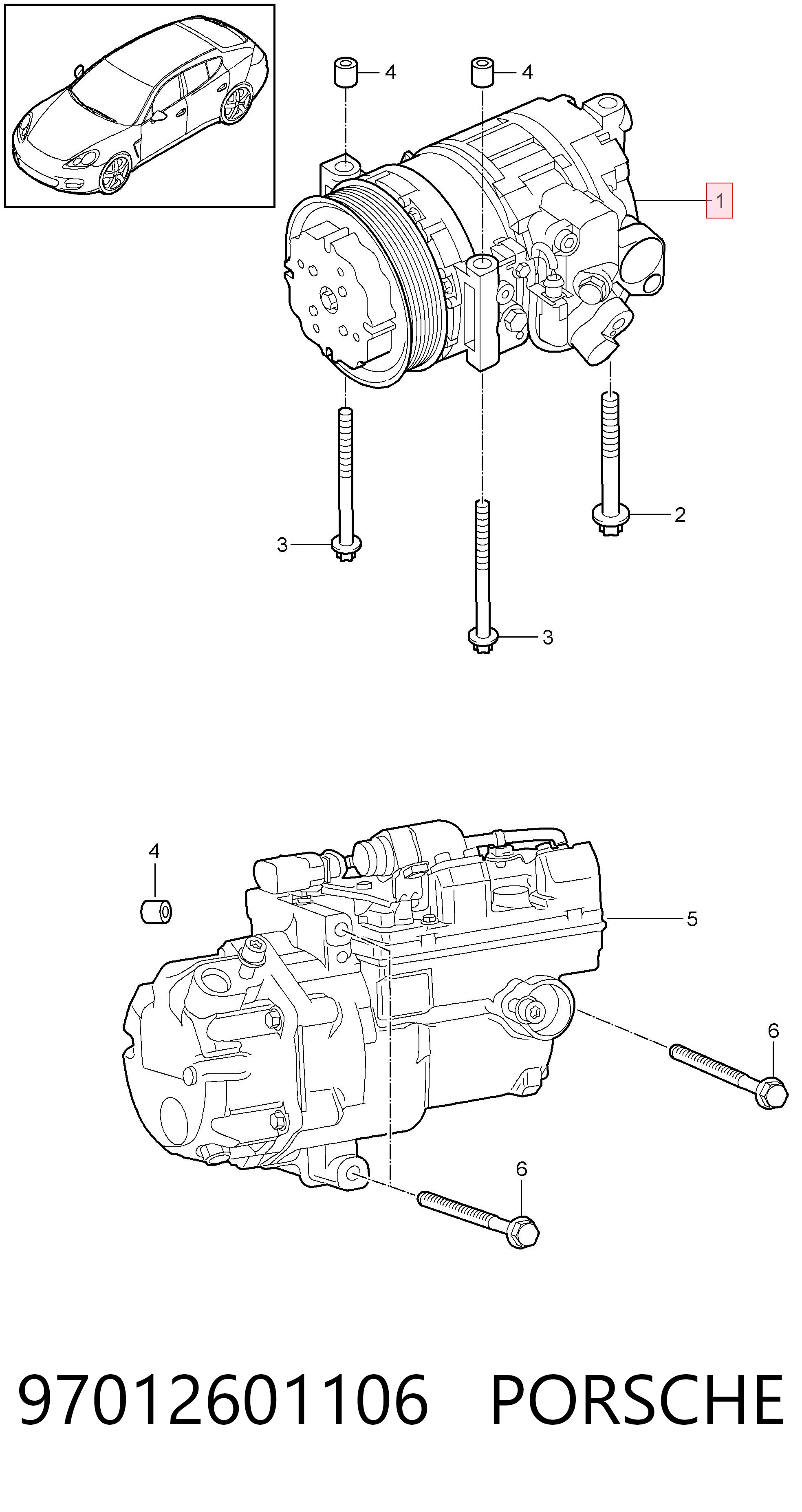 97012601106 Porsche Компрессор хладагента