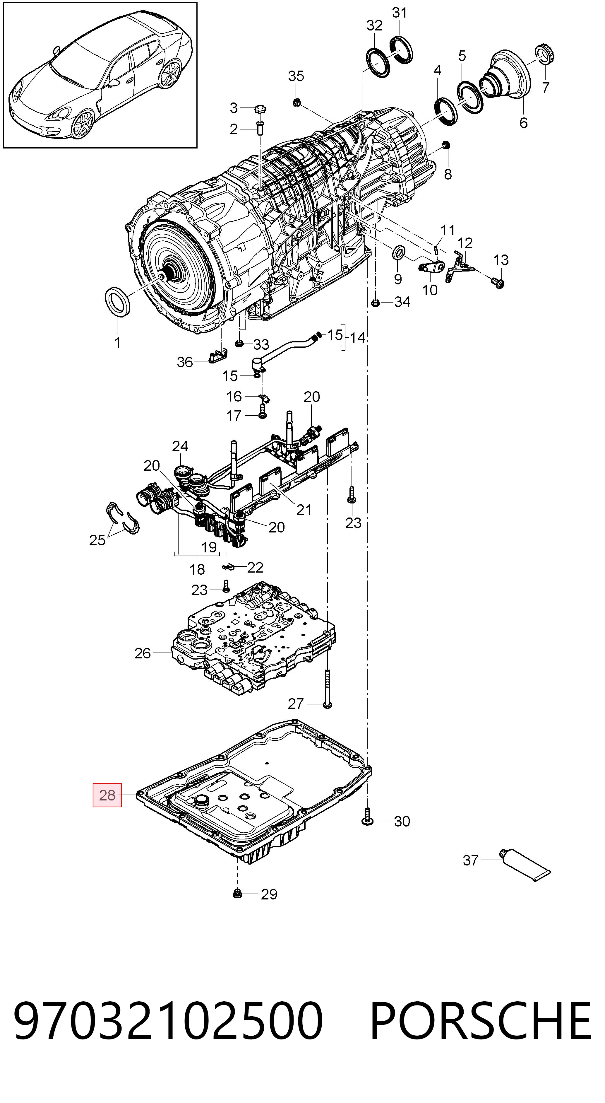 97032102500 Porsche Масляный фильтр АКПП