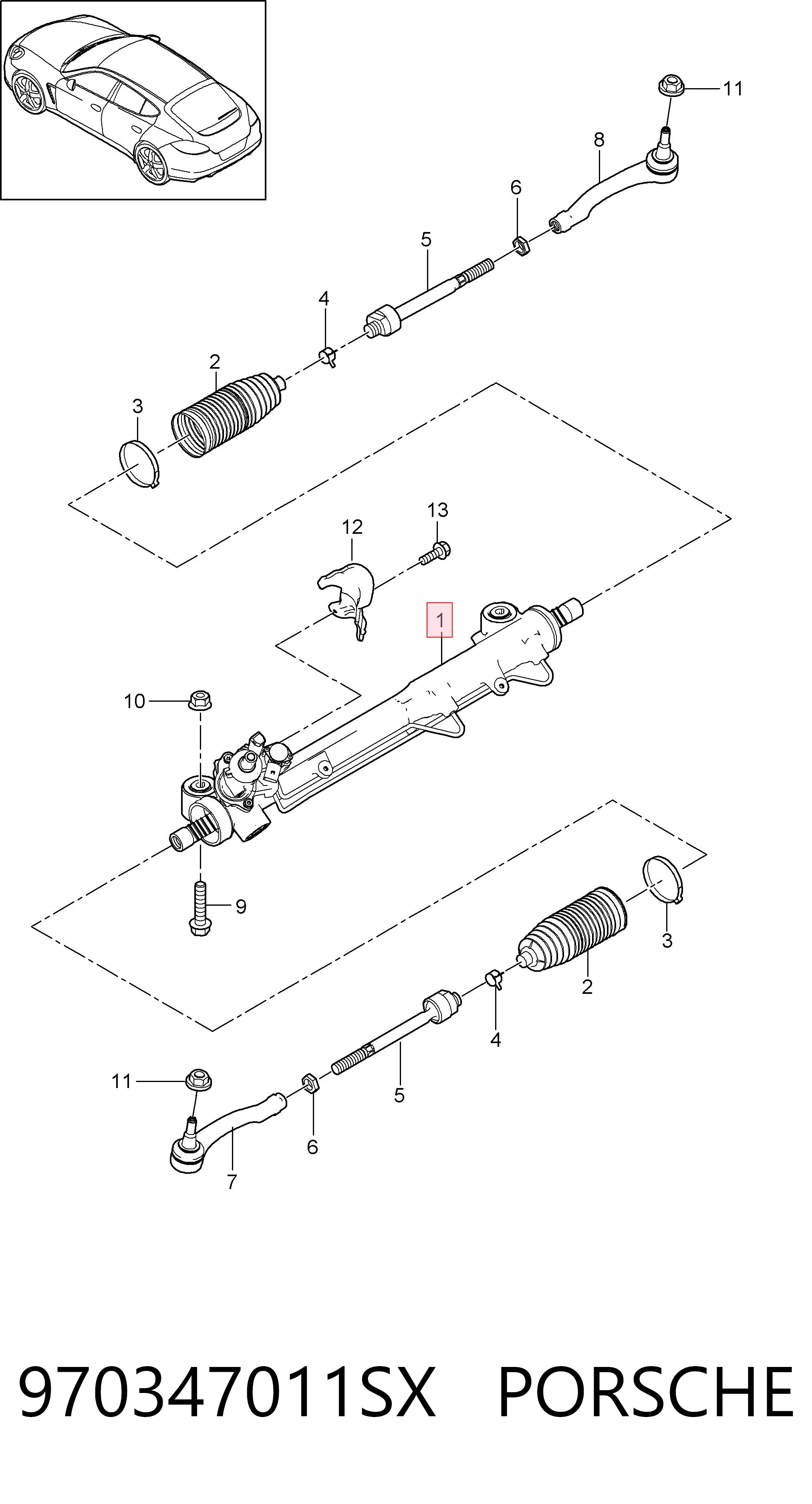970347011SX Porsche Управление рулевое в сборе