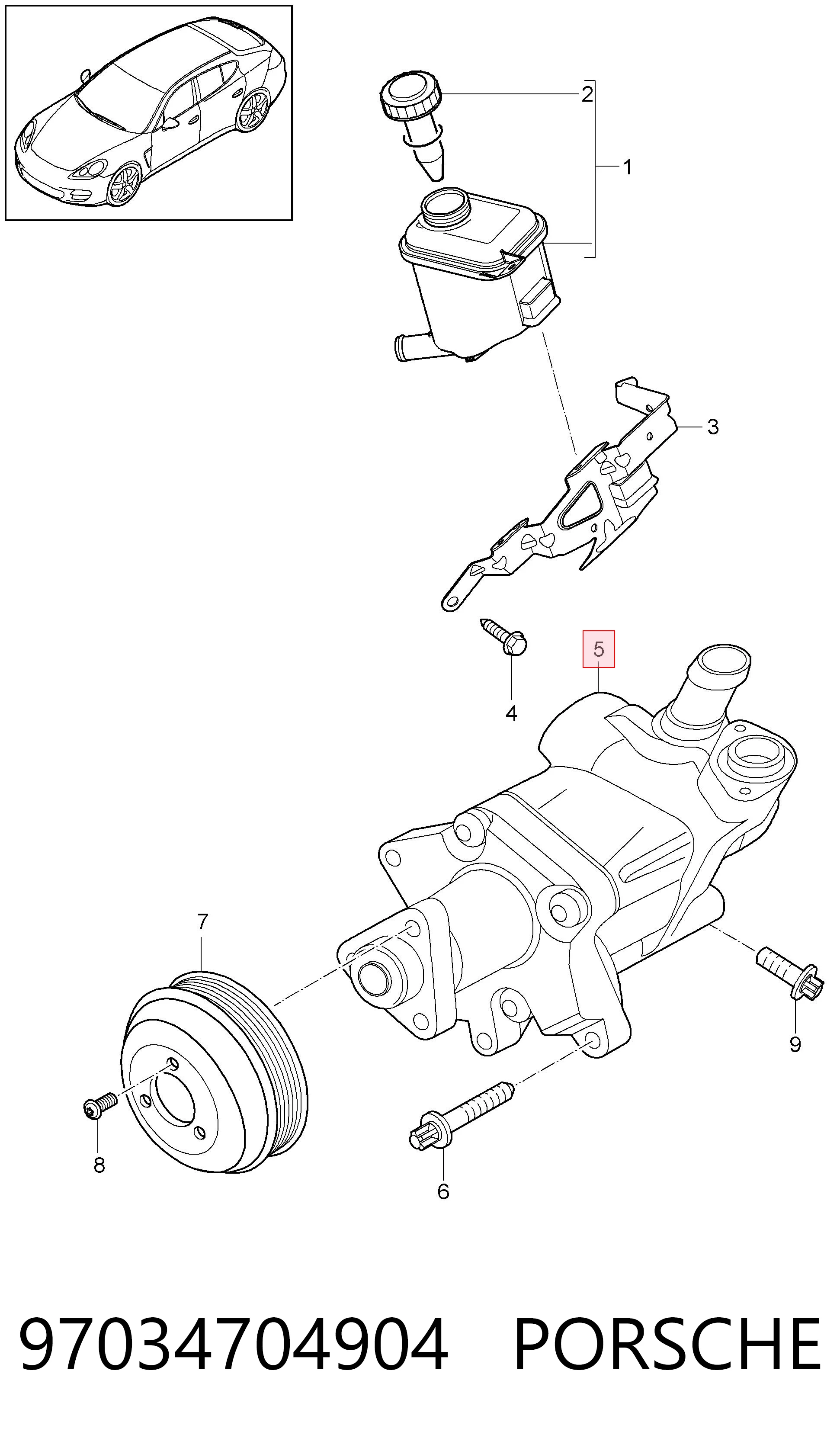 97034704904 Porsche ГУР руля