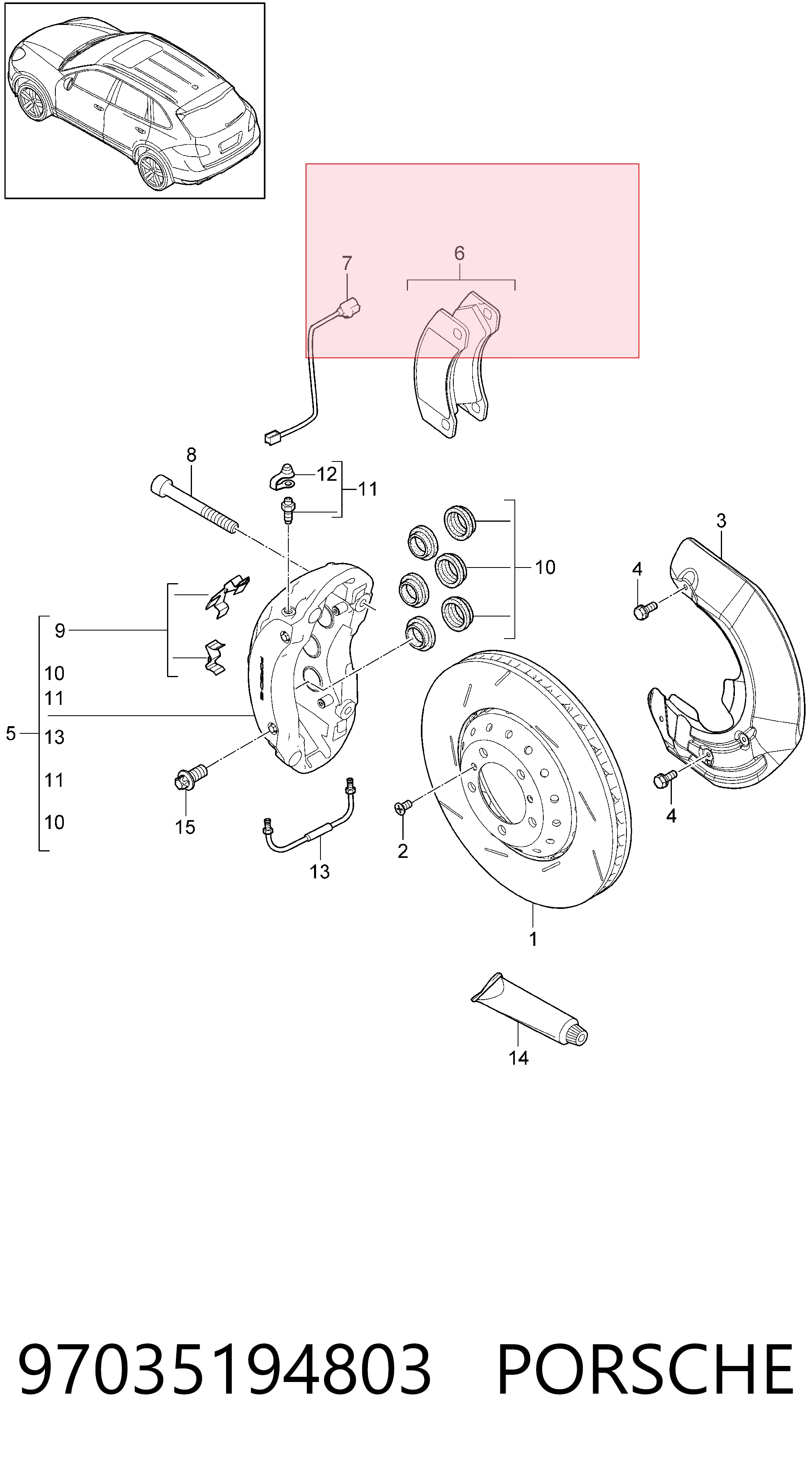 Колодки Porsche 97035194803 цена, от 130.84 USD