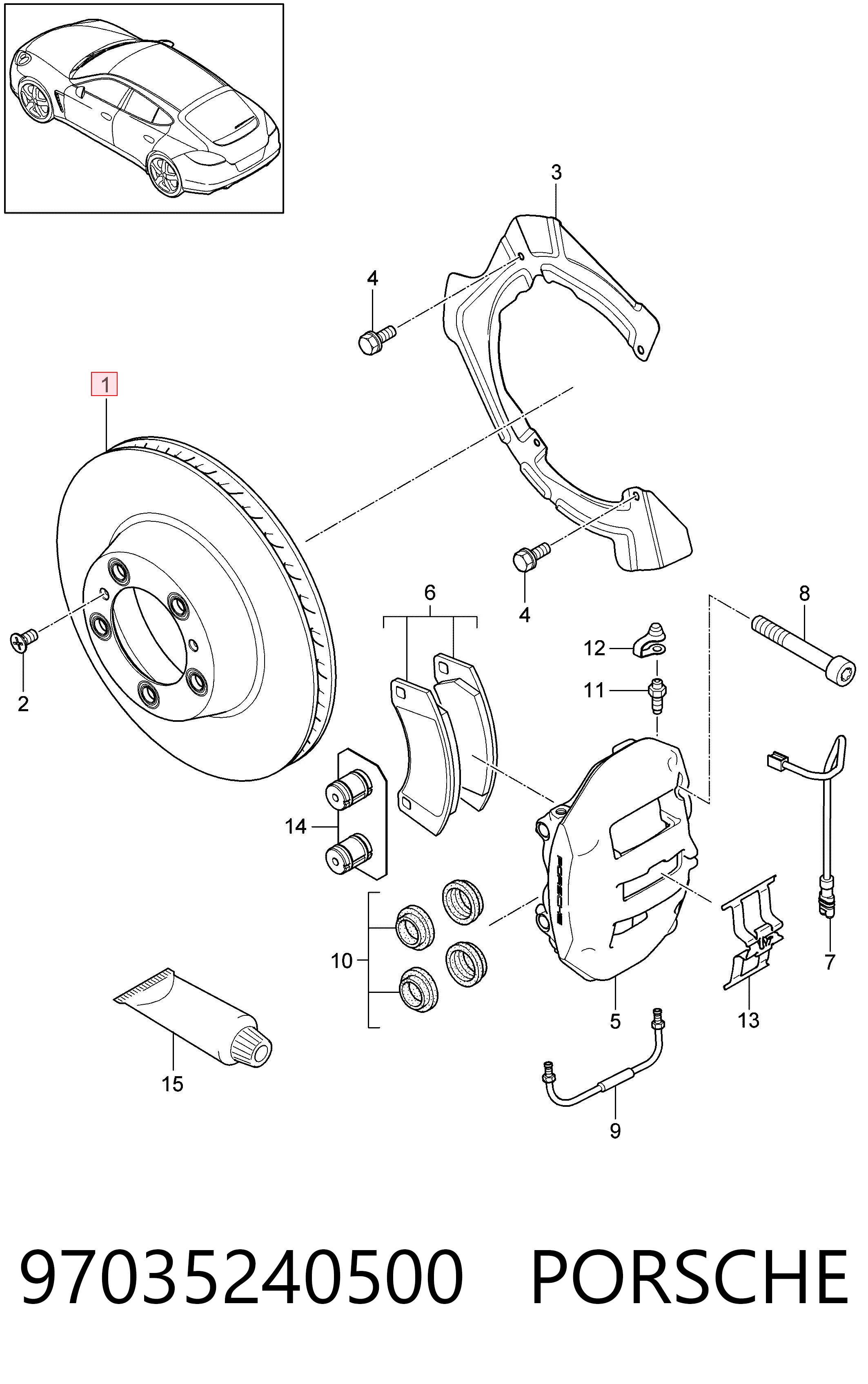 97035240500 Porsche Дисковый тормоз