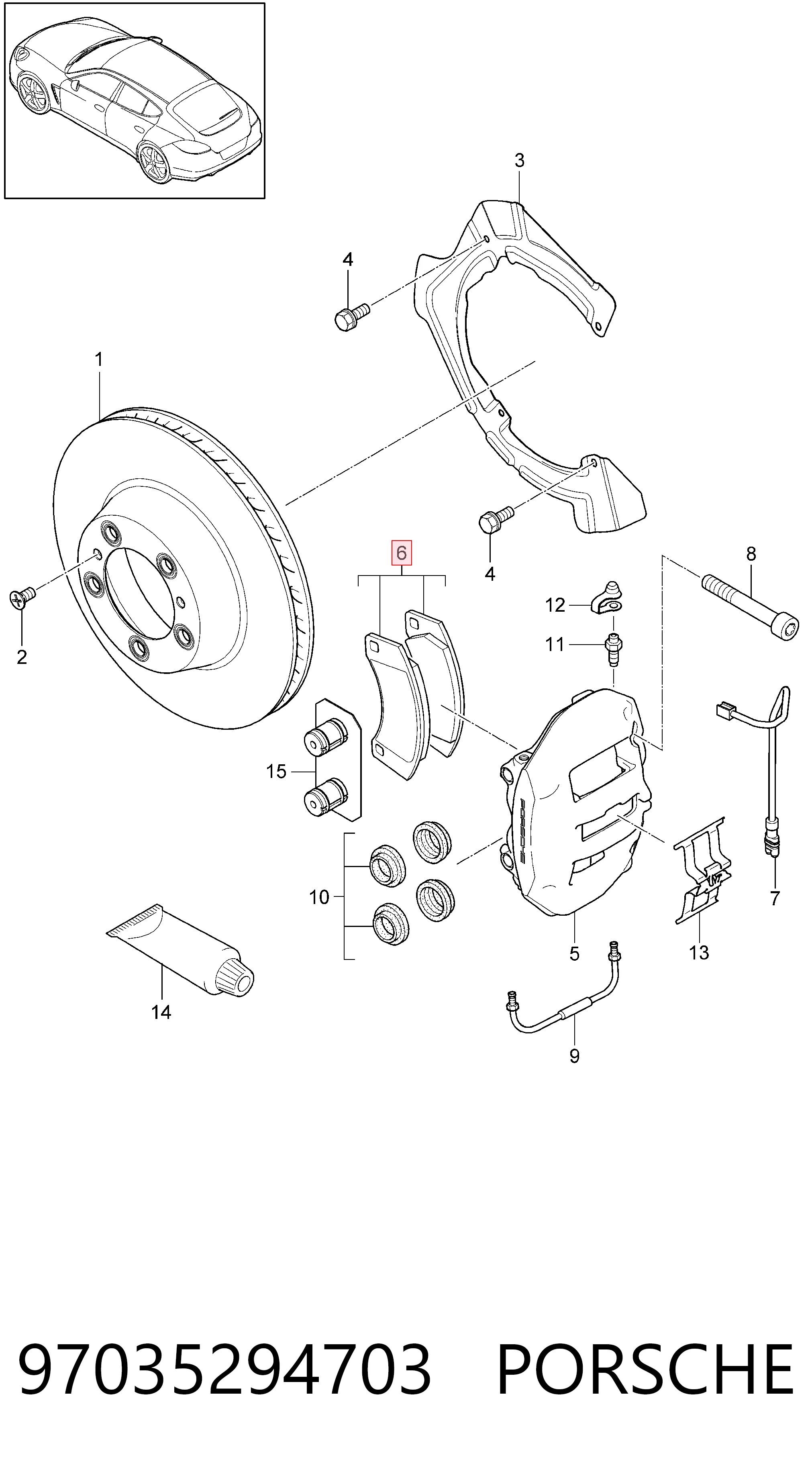Колодки дисковые  Porsche 97035294703 цена, от 4041.87 UAH