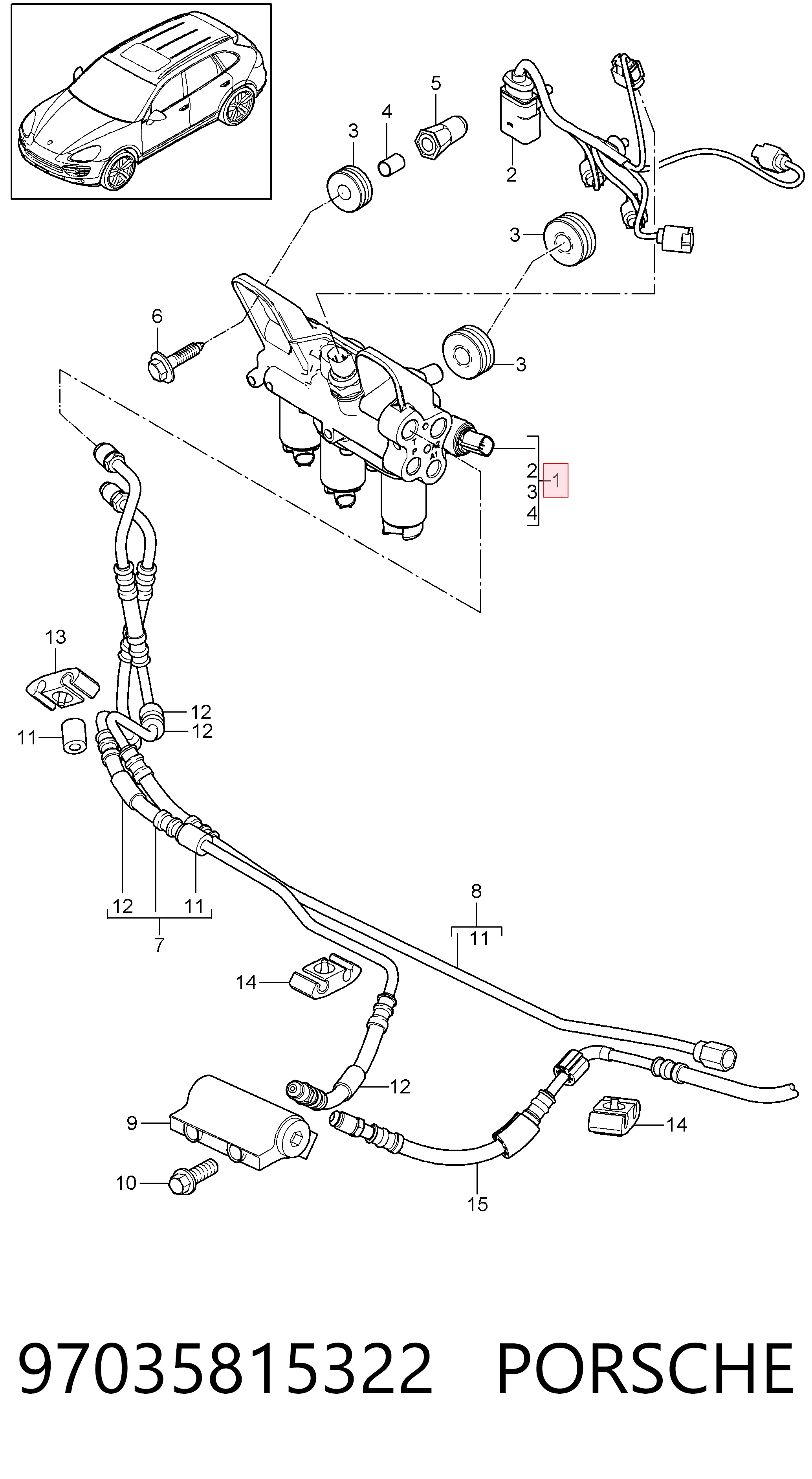 Блок шинных кранов Porsche 97035815322 цена, от 122.65 USD