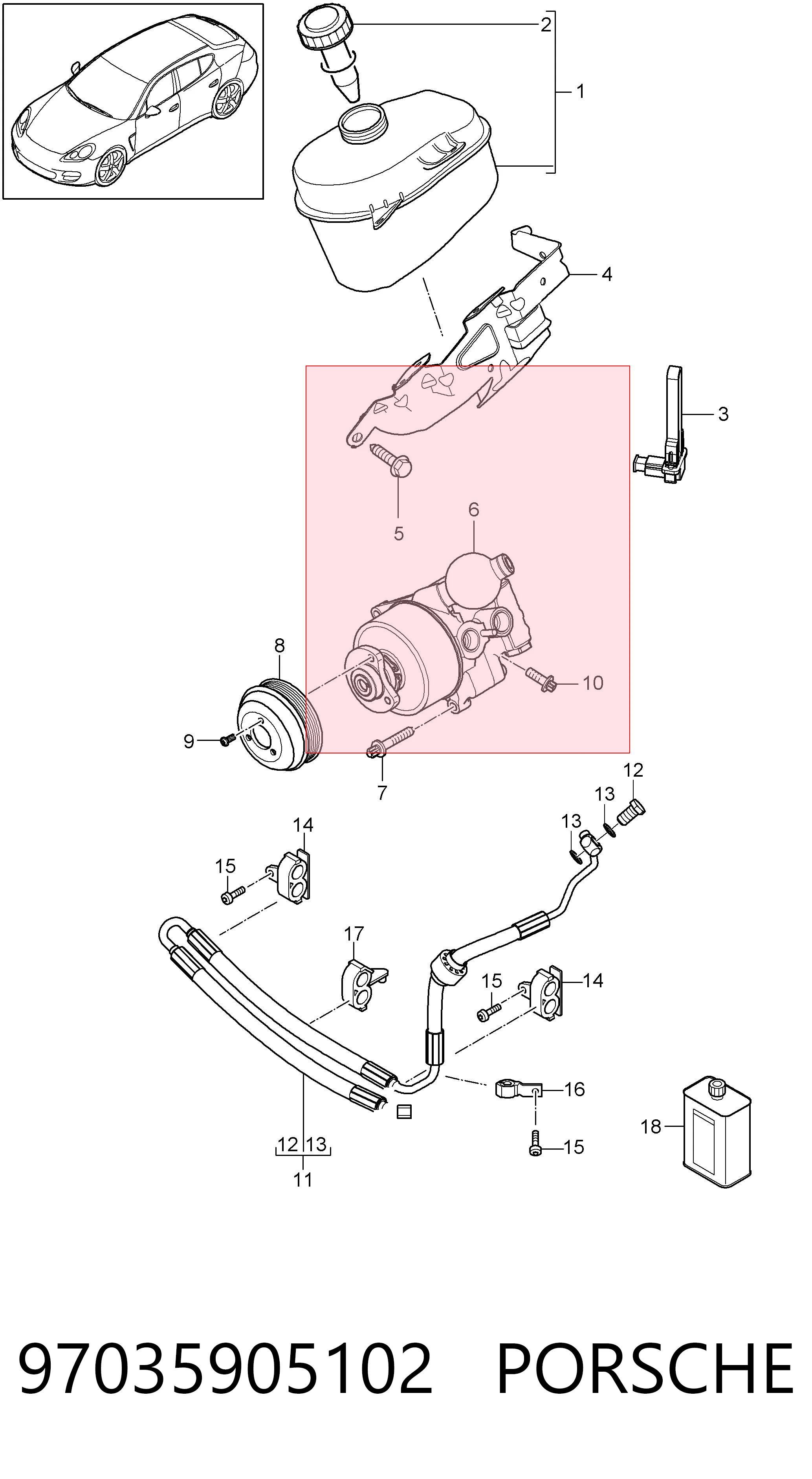97035905102 Porsche ГУР руля