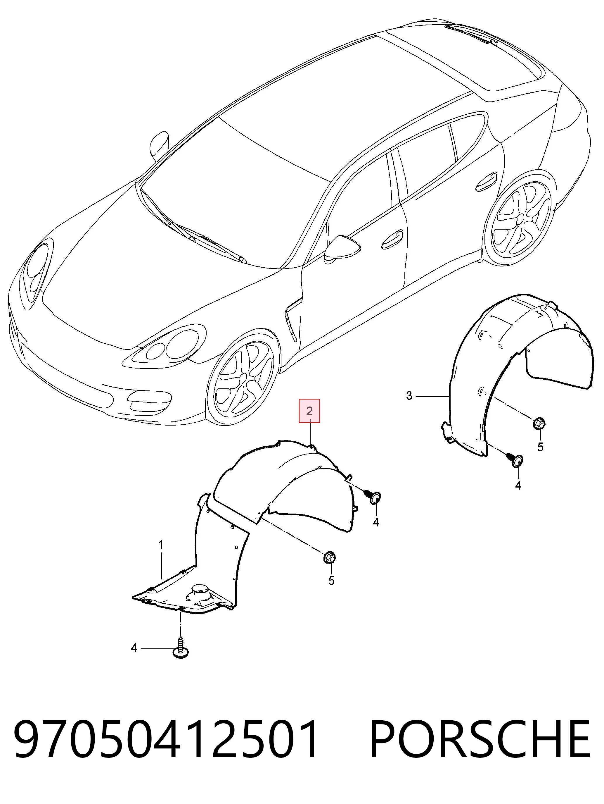 97050412501 Porsche Подкрылок крыла переднего левый