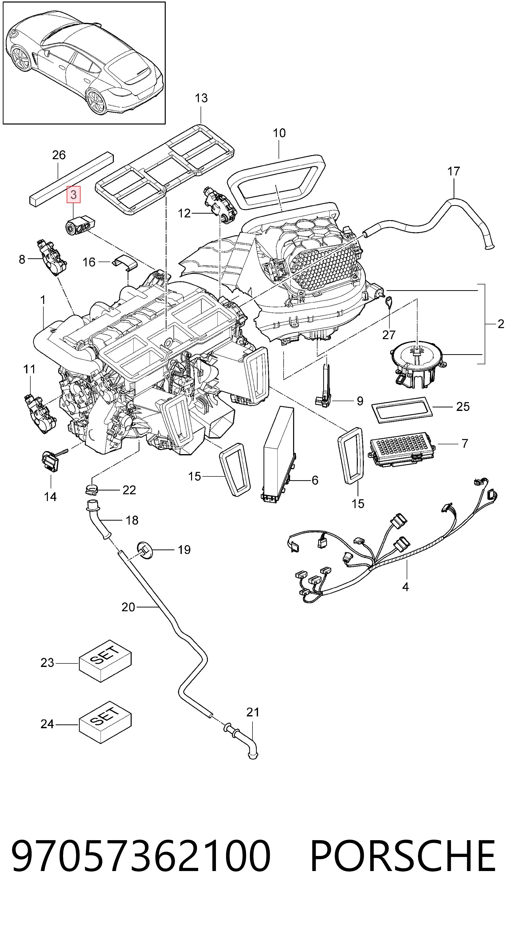97057362100 Porsche Терморегулирующий вентиль кондиционера
