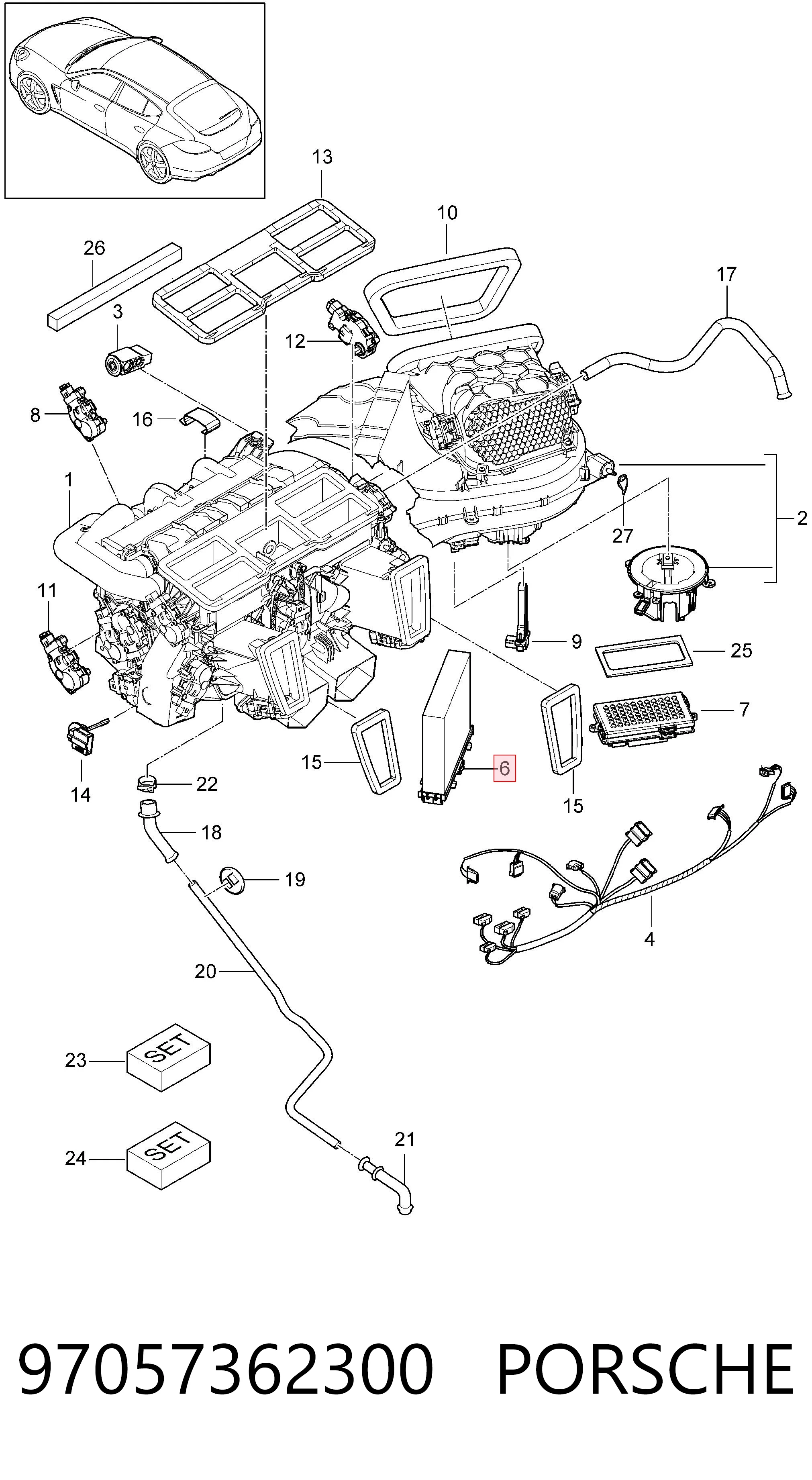 97057362300 Porsche Внутрисалонный фильтр