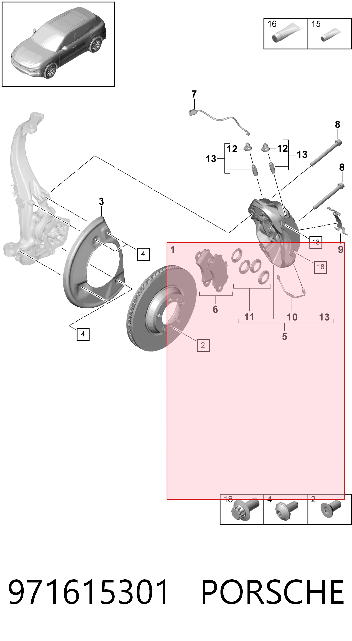 971615301 Porsche Диск тормозной передний