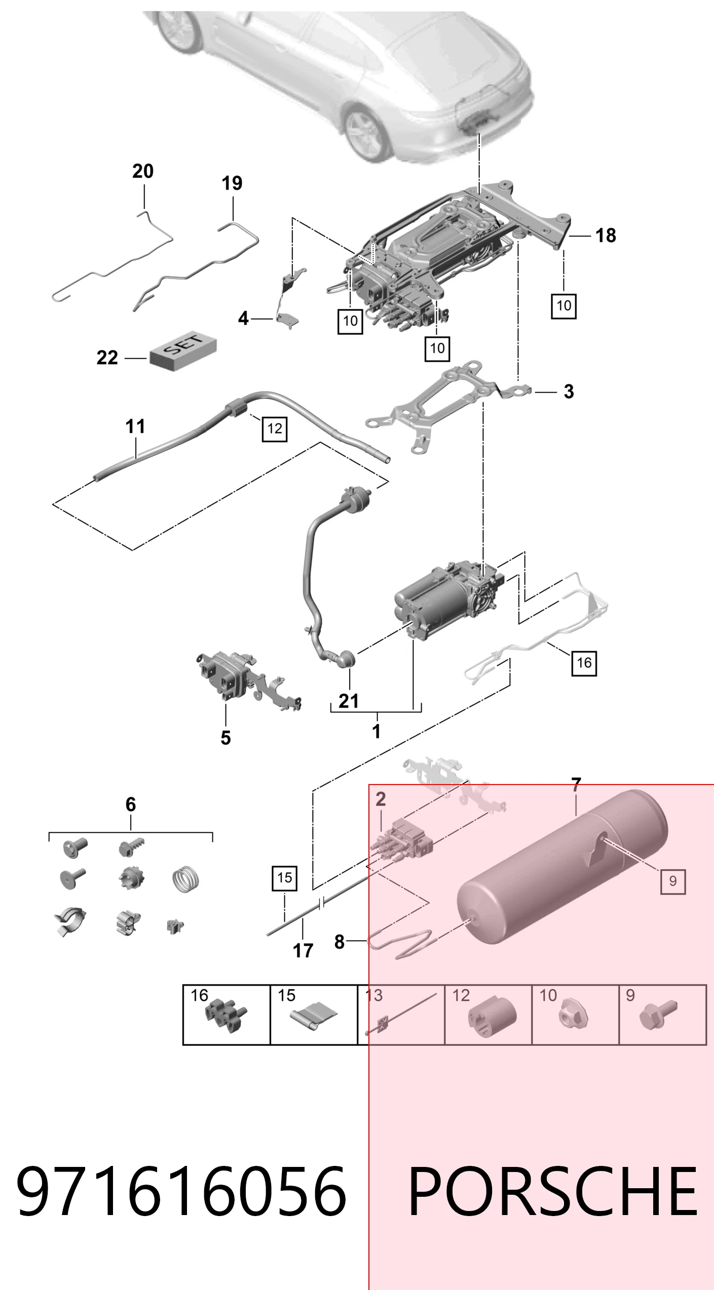 971616056 Porsche Блок клапанов регулируемой подвески