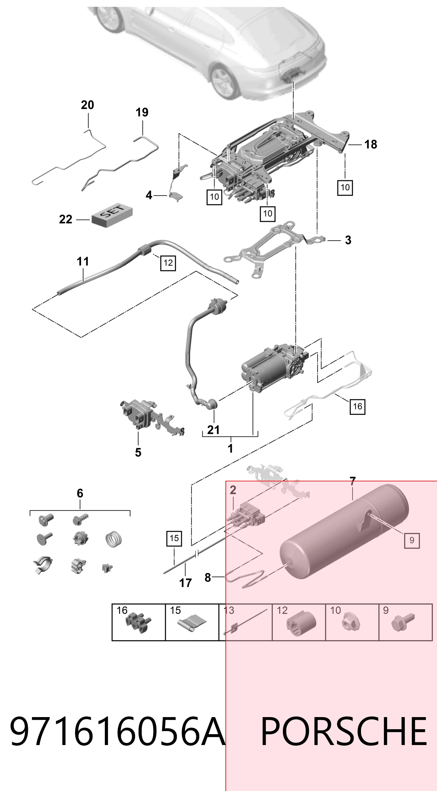 971616056A Porsche Блок клапанов гидравлической подвески AБС (ABS)
