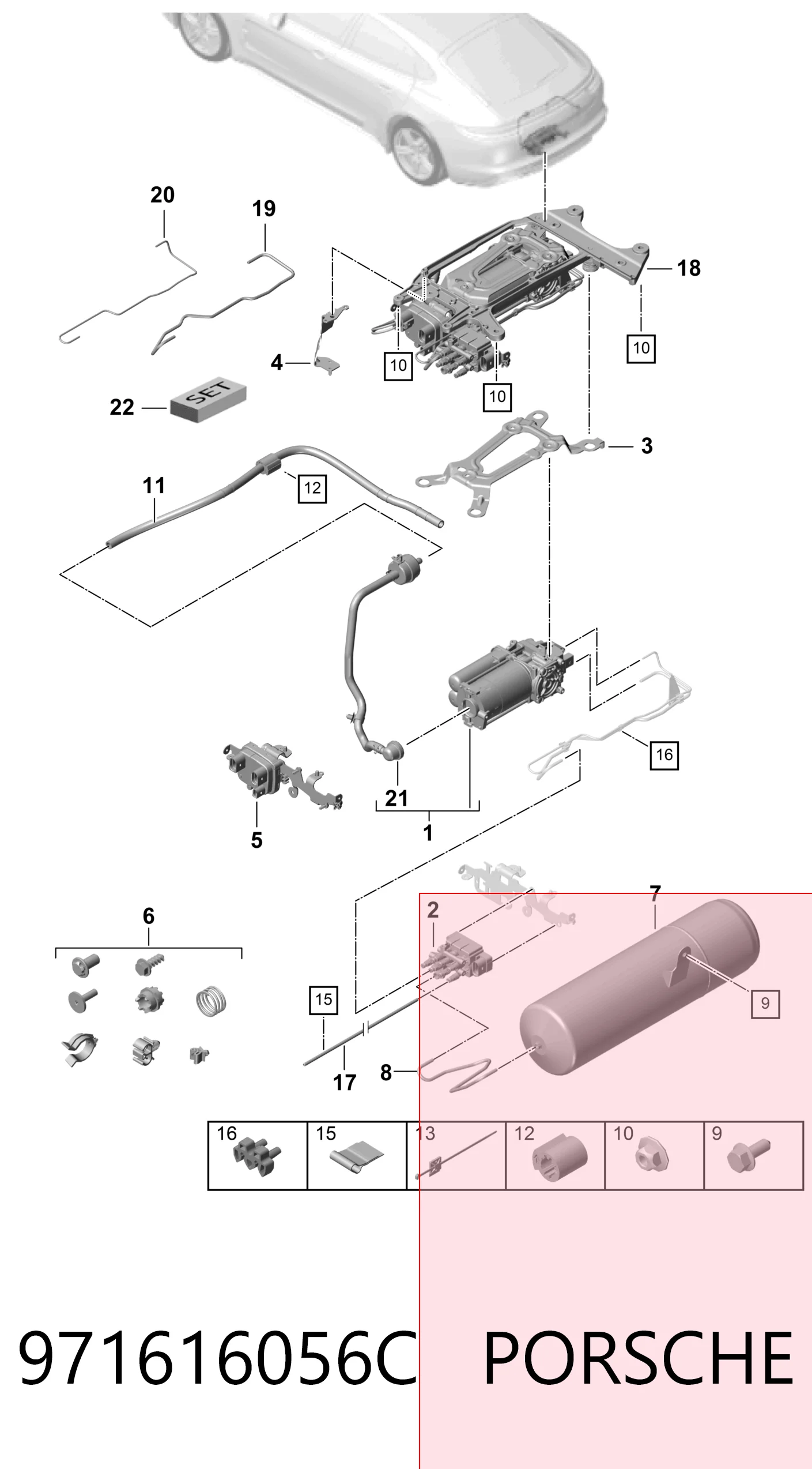 971616056C Porsche Блок клапанов гидравлической подвески AБС (ABS)