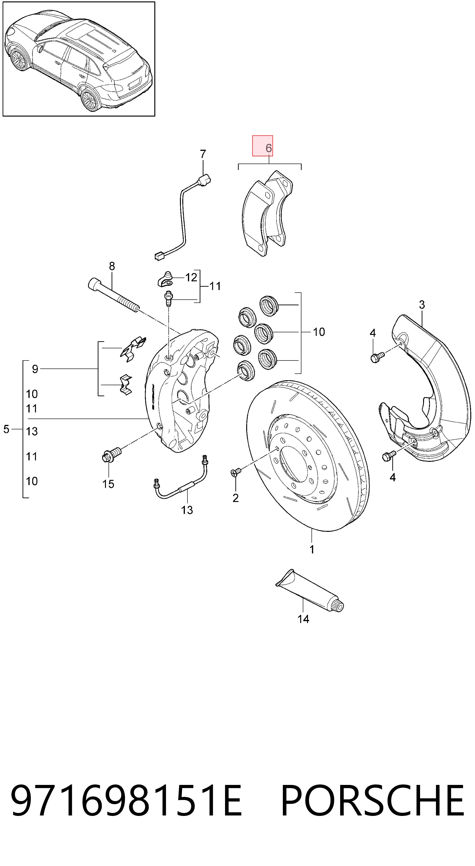 971698151E Porsche Колодки передние