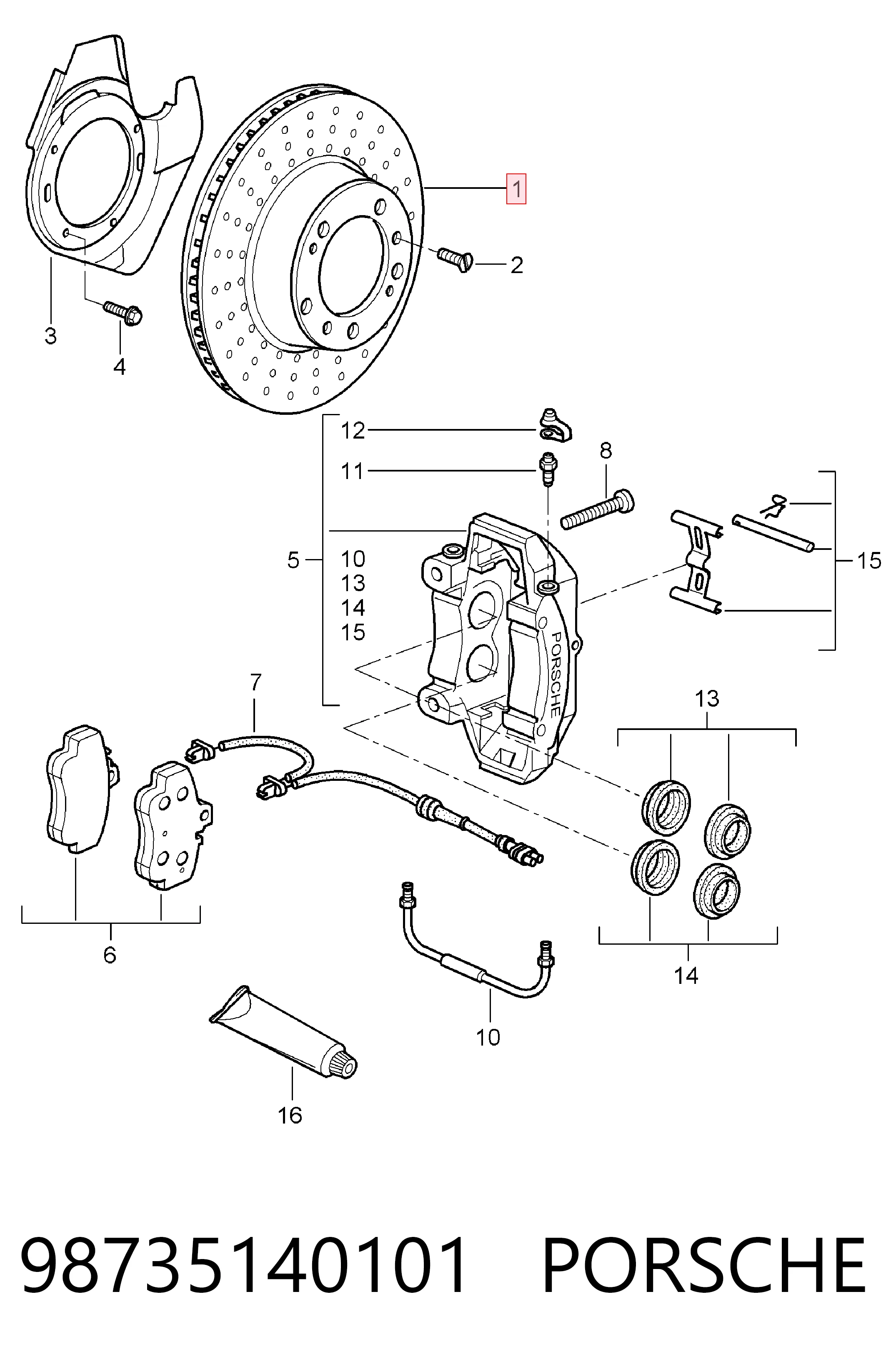 98735140101 Porsche Диск тормозной передний