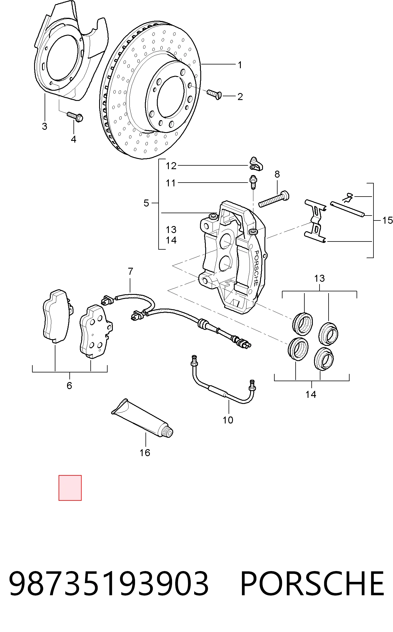 98735193903 Porsche Колодки передние