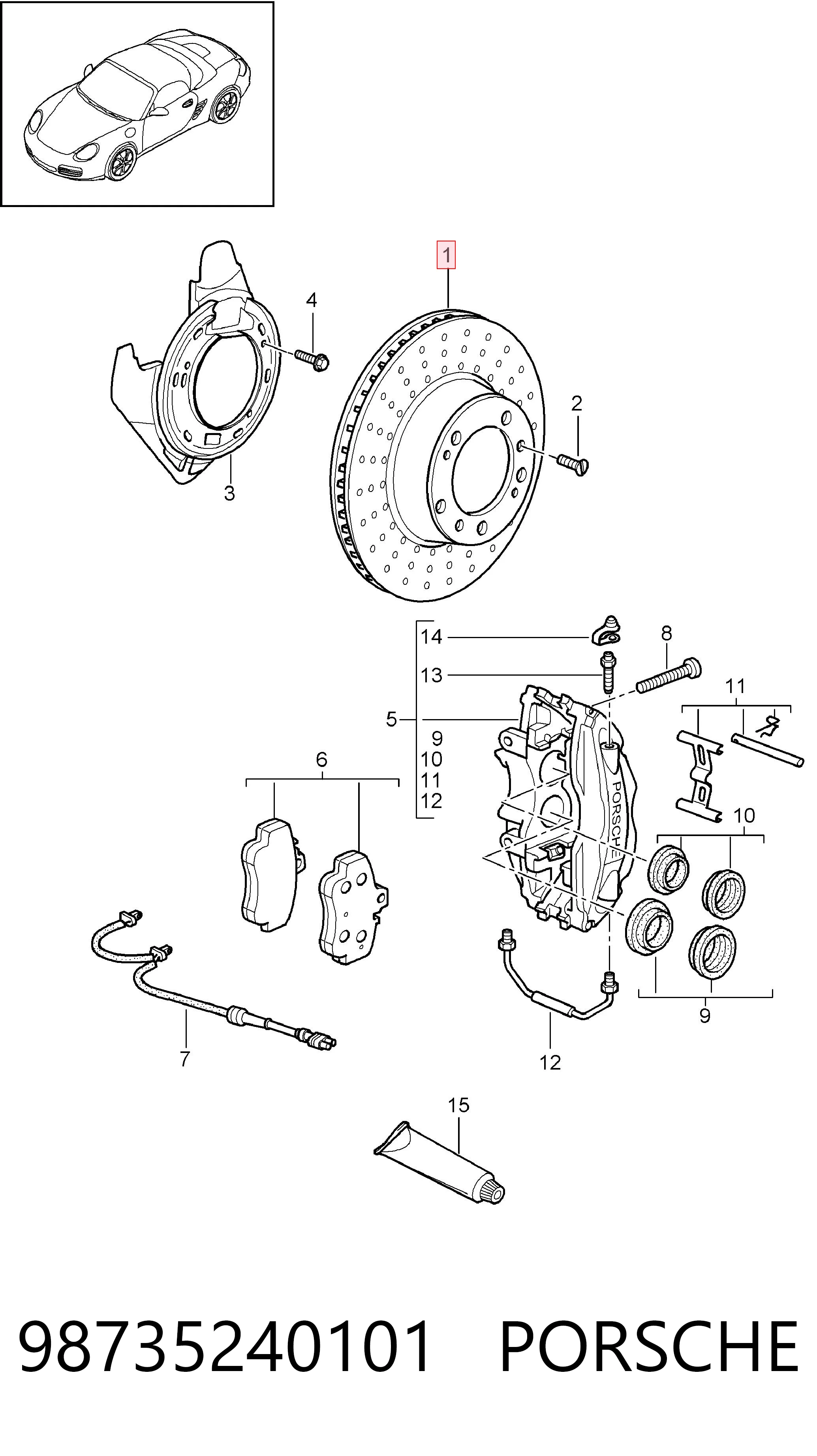 98735240101 Porsche Дисковый тормоз