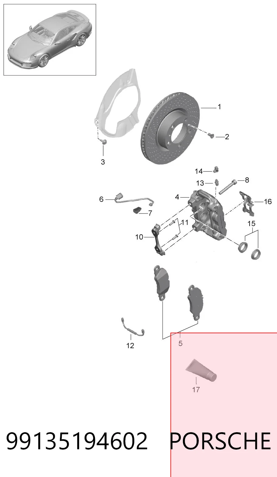 99135194602 Porsche Колодки передние