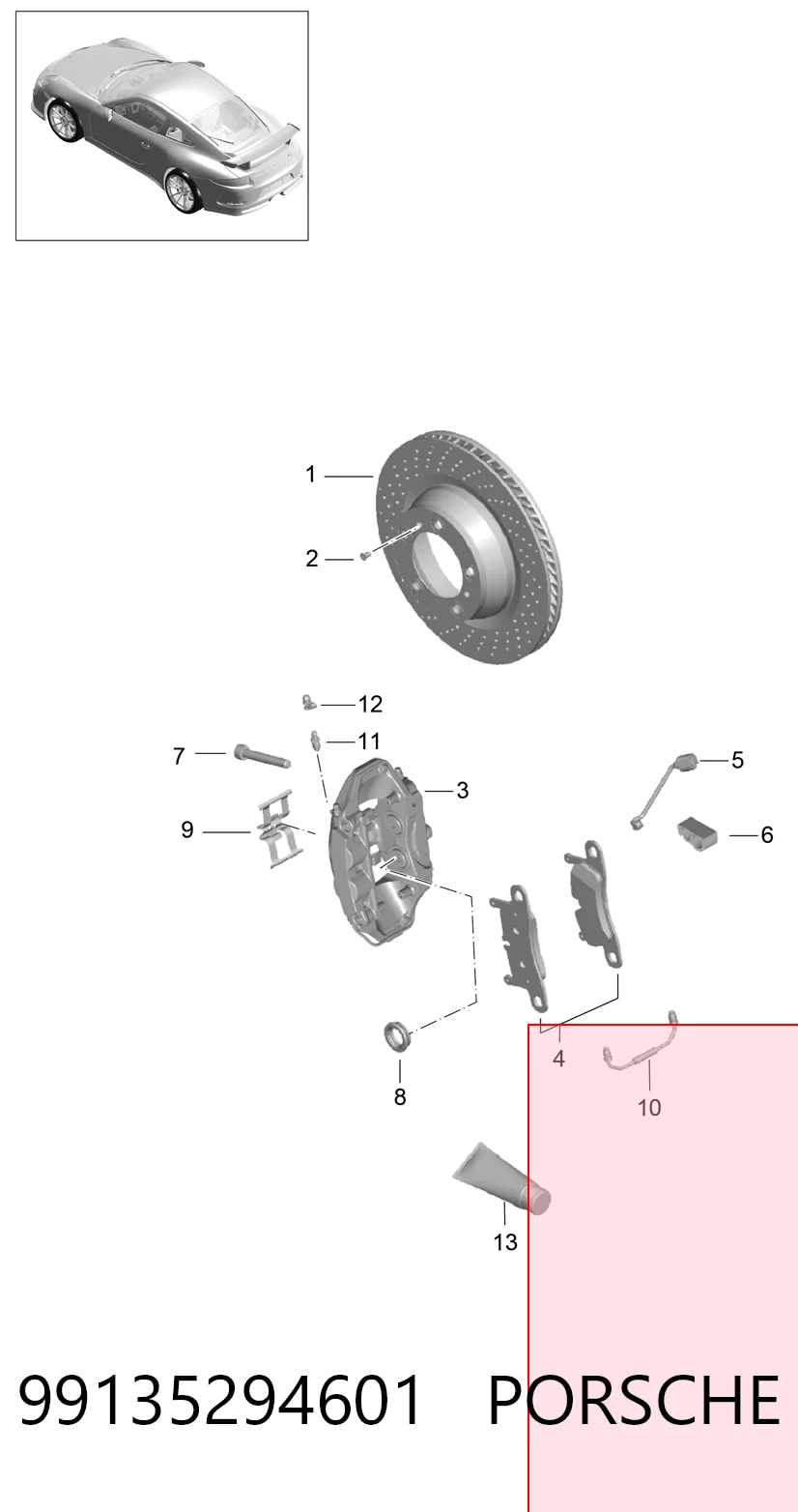 Колодки дисковые  Porsche 99135294601 цена, от 122.04 USD