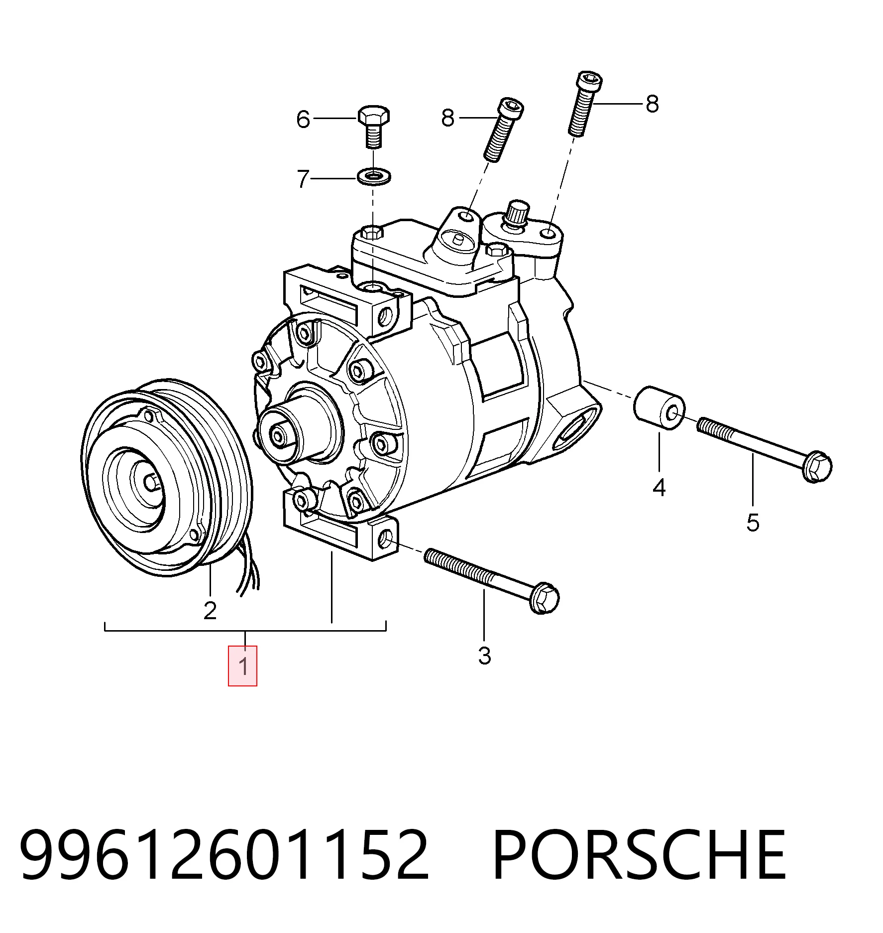 99612601152 Porsche Компрессор хладагента