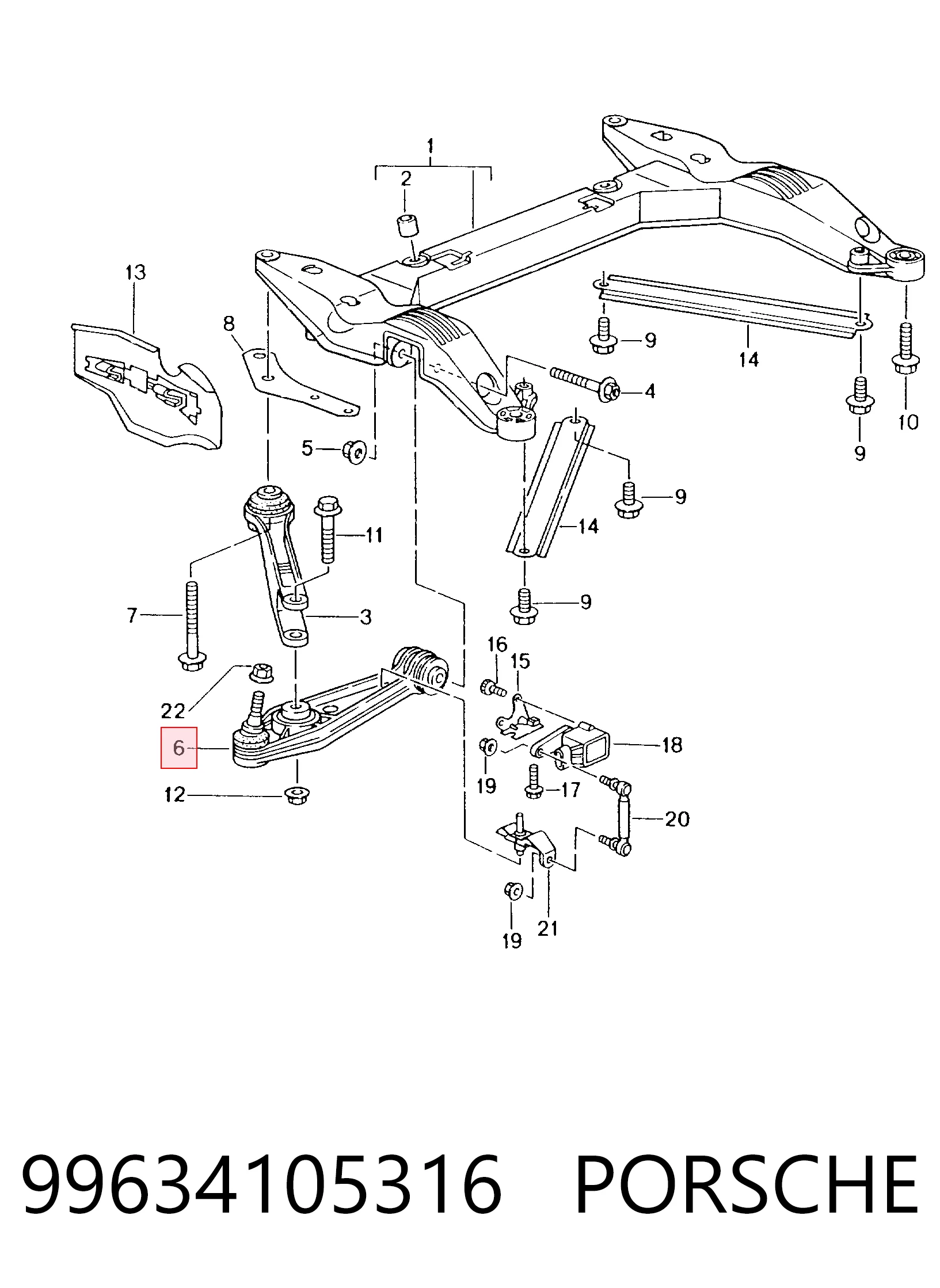 Балансир задний нижний Porsche 99634105316 цена, от 61.39 USD