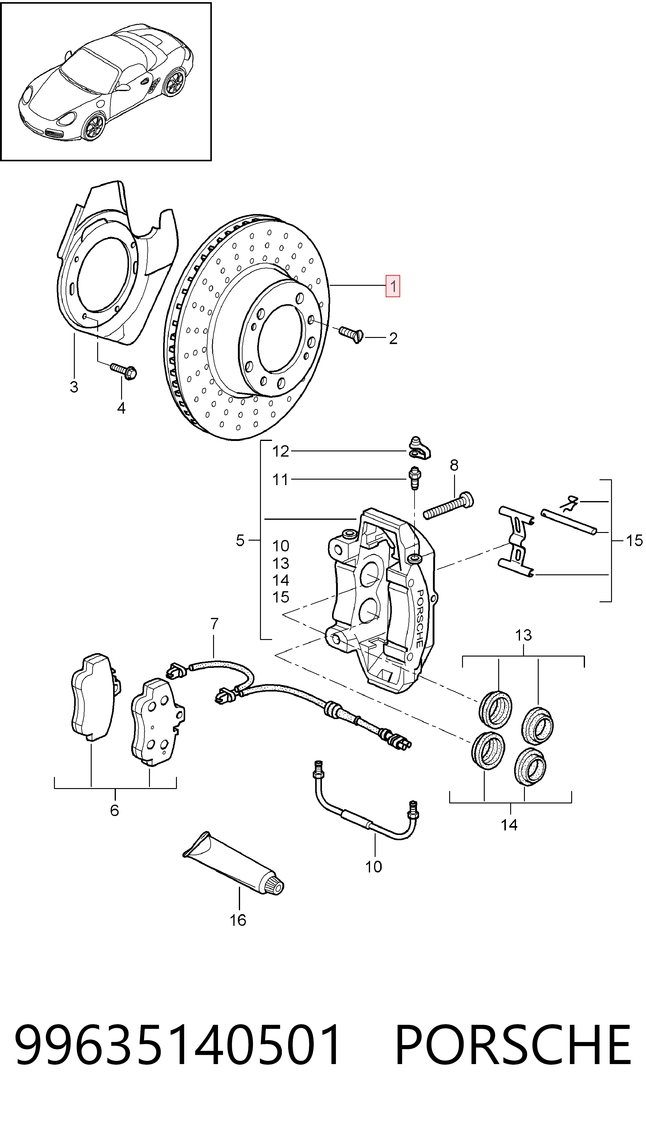 99635140501 Porsche Диск тормозной передний