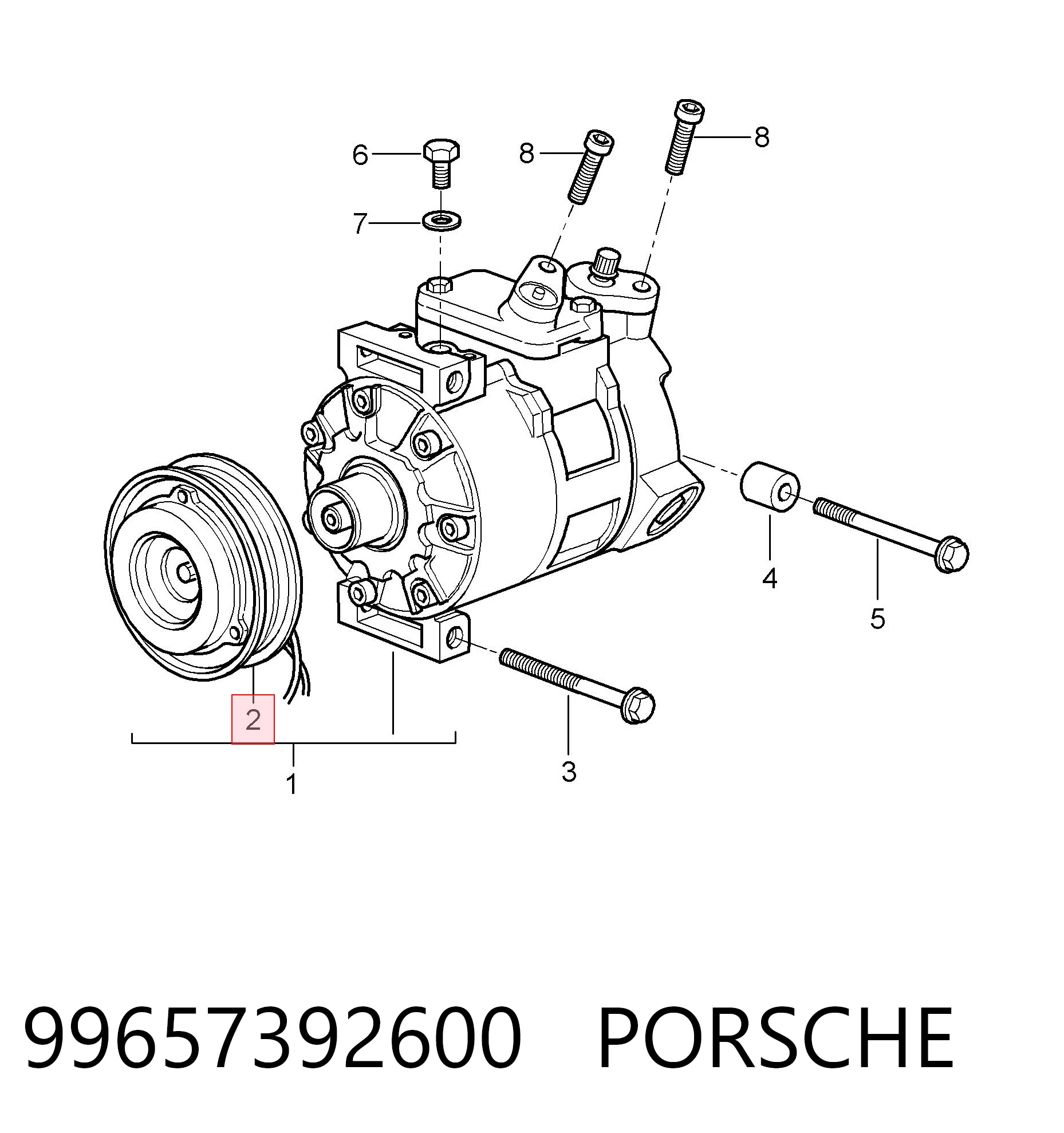 99657392600 Porsche Шкив компрессора кондиционера