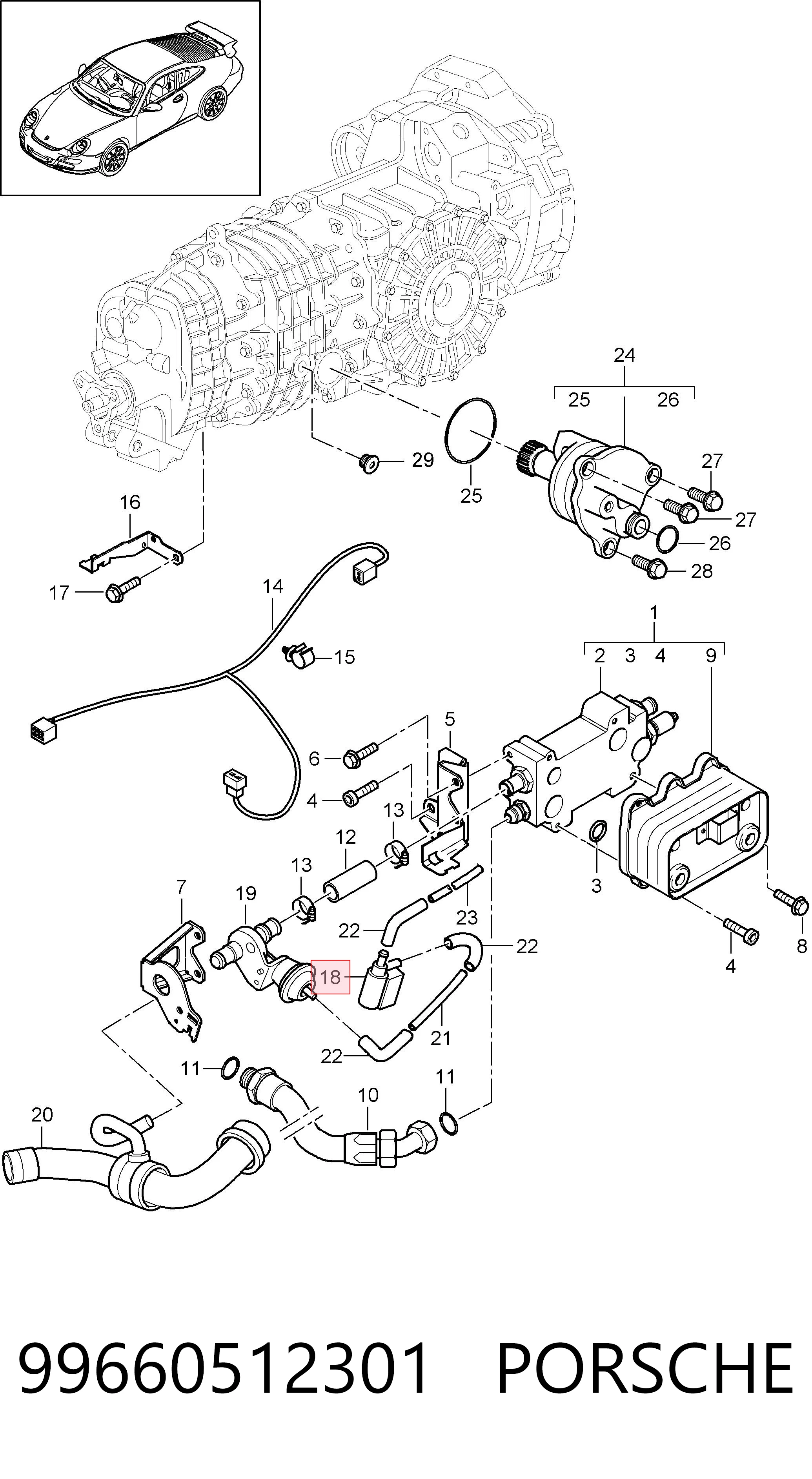 99660512301 Porsche Клапан электропневматический