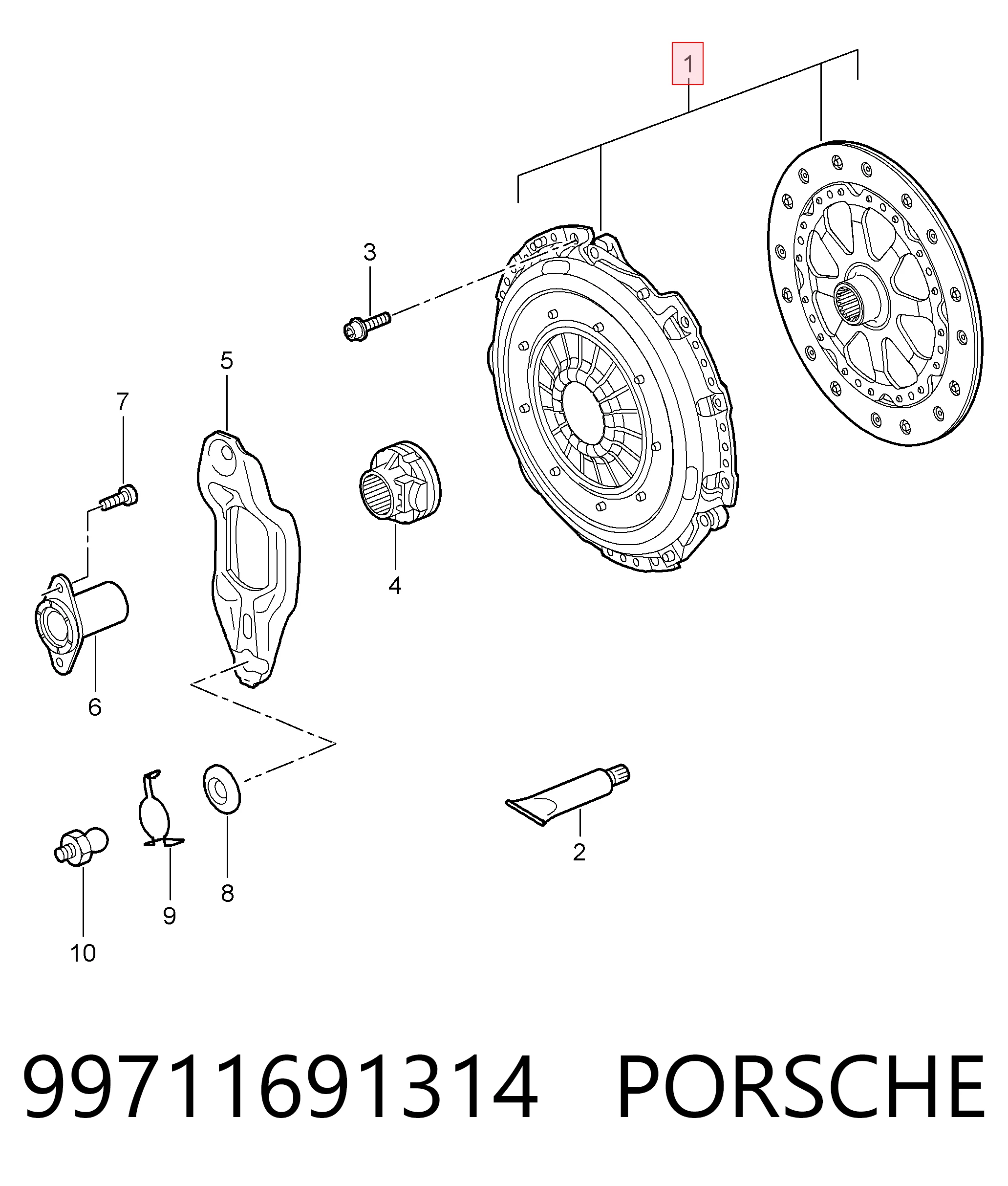 Комплект сцепления (3 части) Porsche 911 Targa кабриолет (997) (2006 - 2012) цена, от 281.33 USD