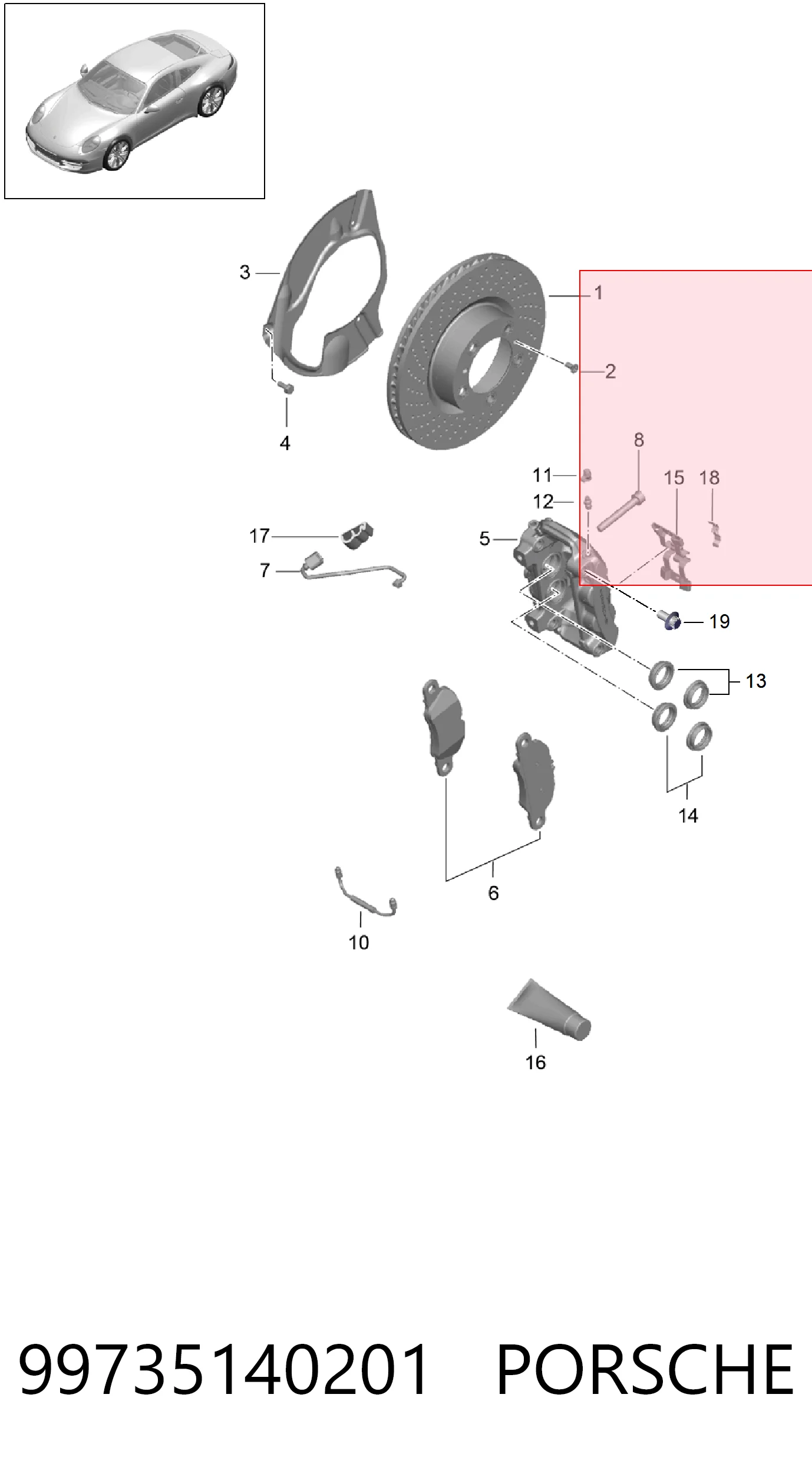 99735140201 Porsche Диск тормозной передний