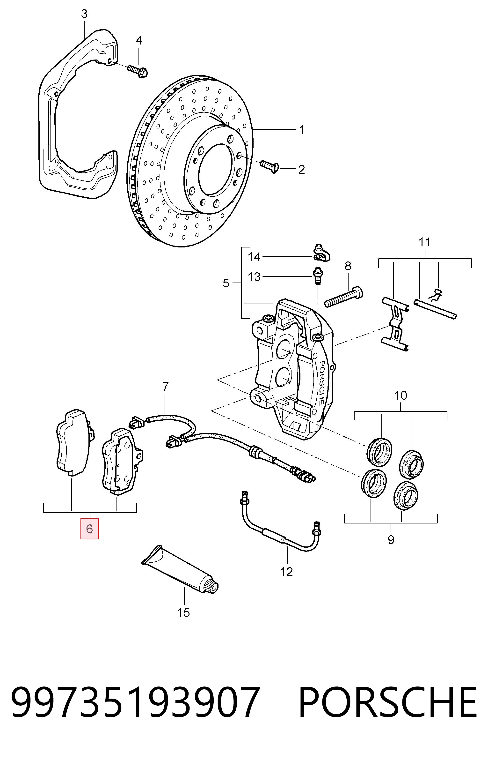 99735193907 Porsche Колодки передние