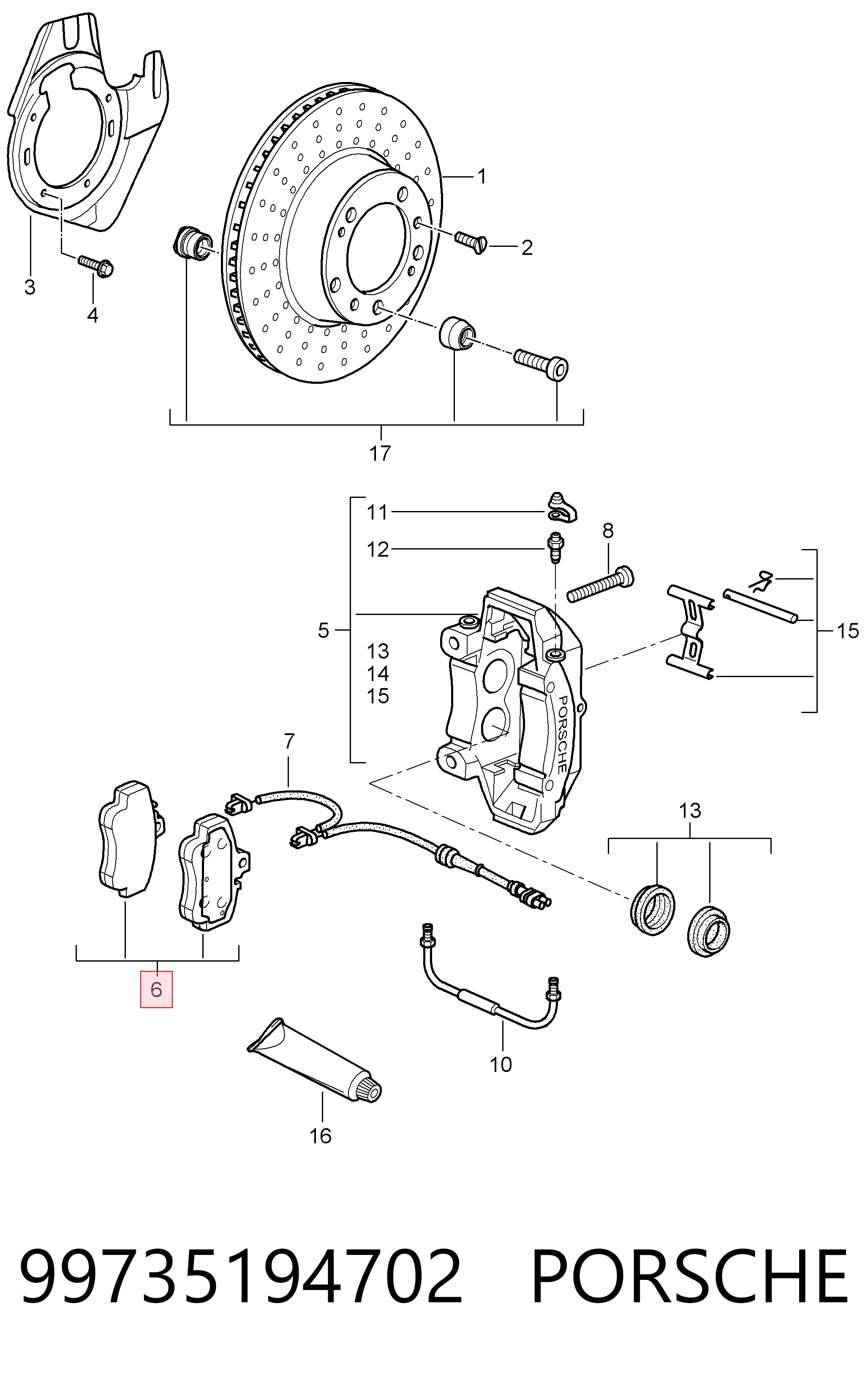 99735194702 Porsche Колодки передние