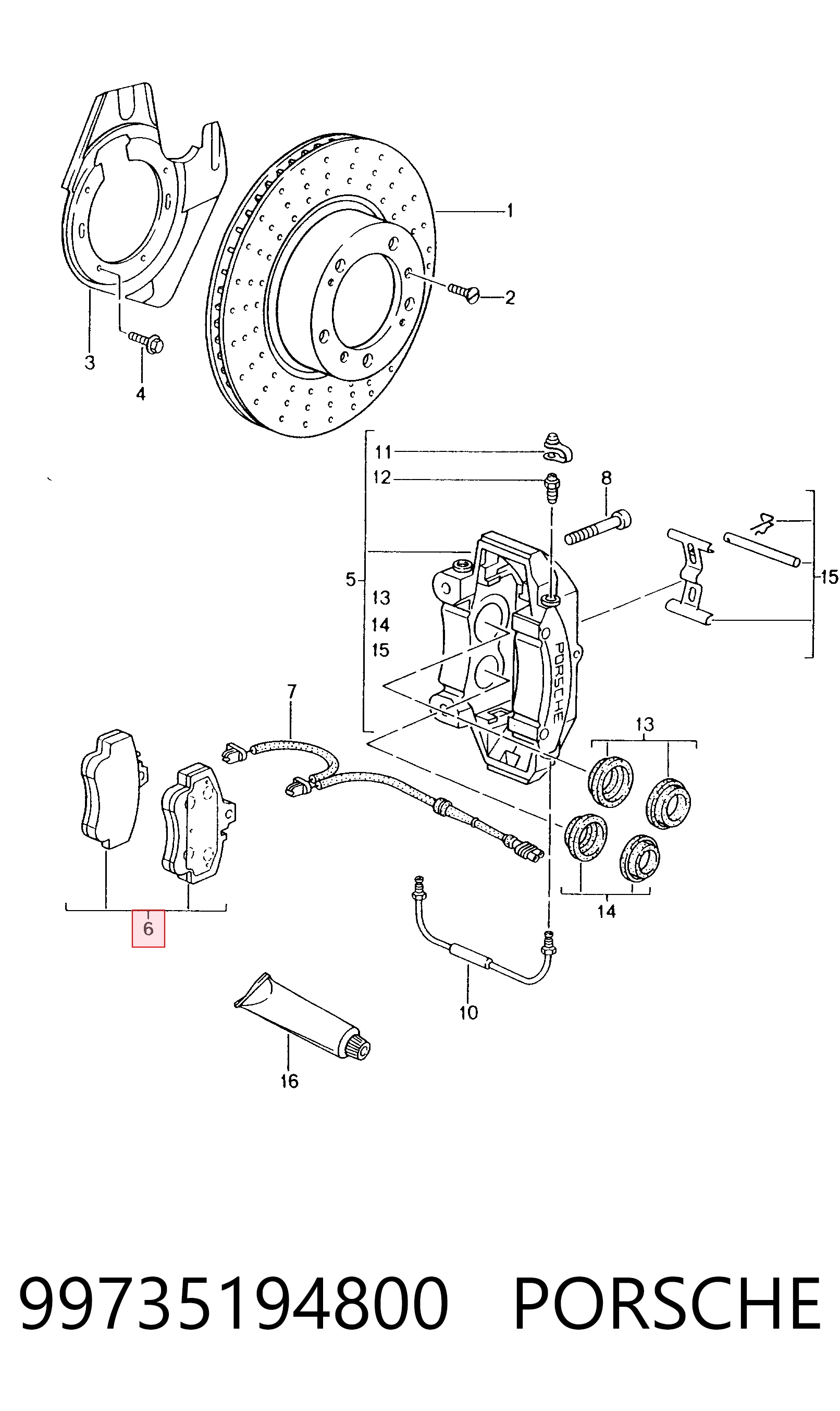 99735194800 Porsche Колодки передние