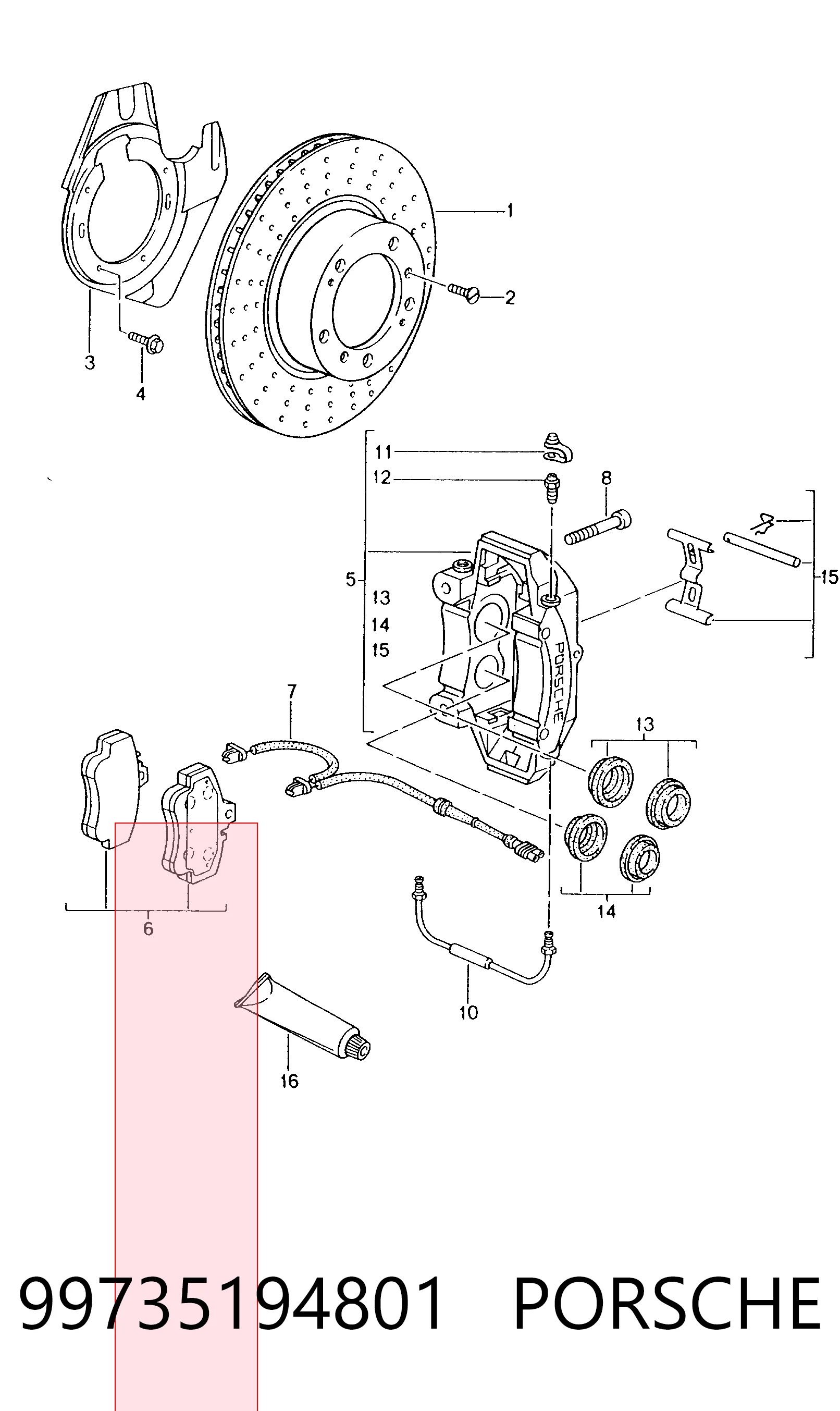 99735194801 Porsche Колодки передние