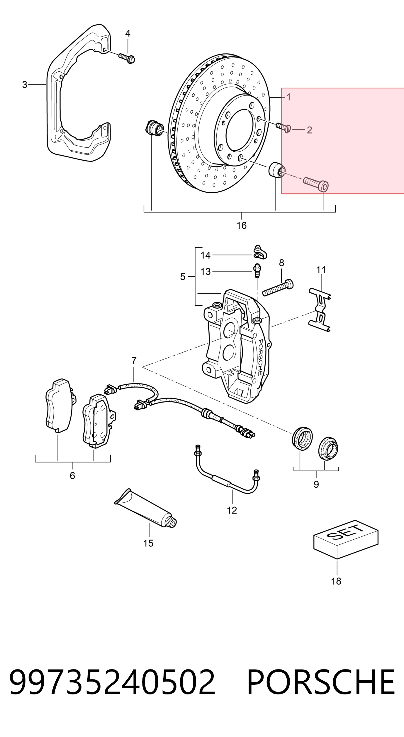 99735240502 Porsche Дисковый тормоз