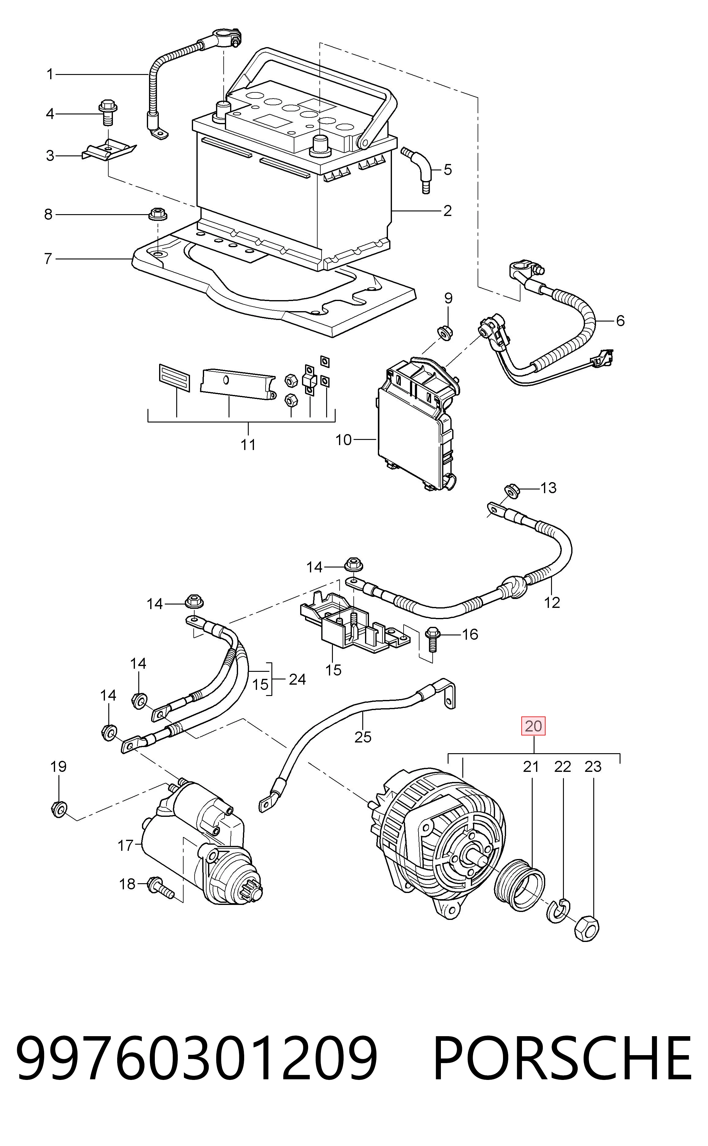 99760301209 Porsche Генератор автомобильный