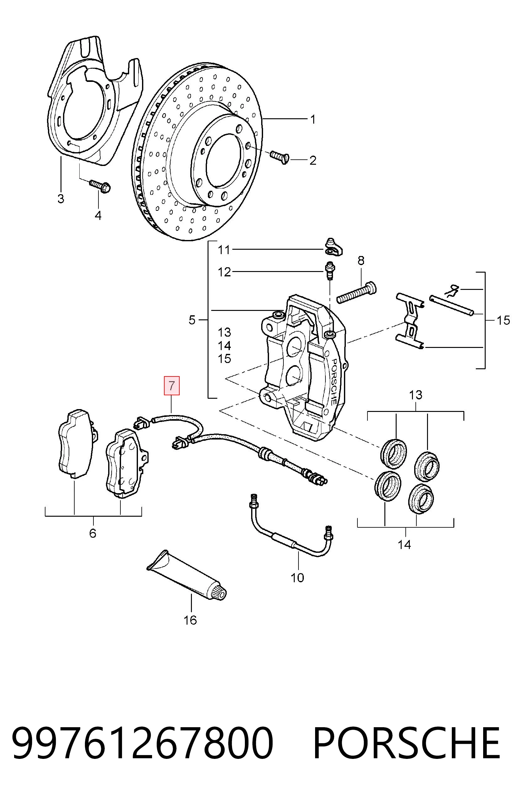 99761267800 Porsche Датчик износа тормозных колодок
