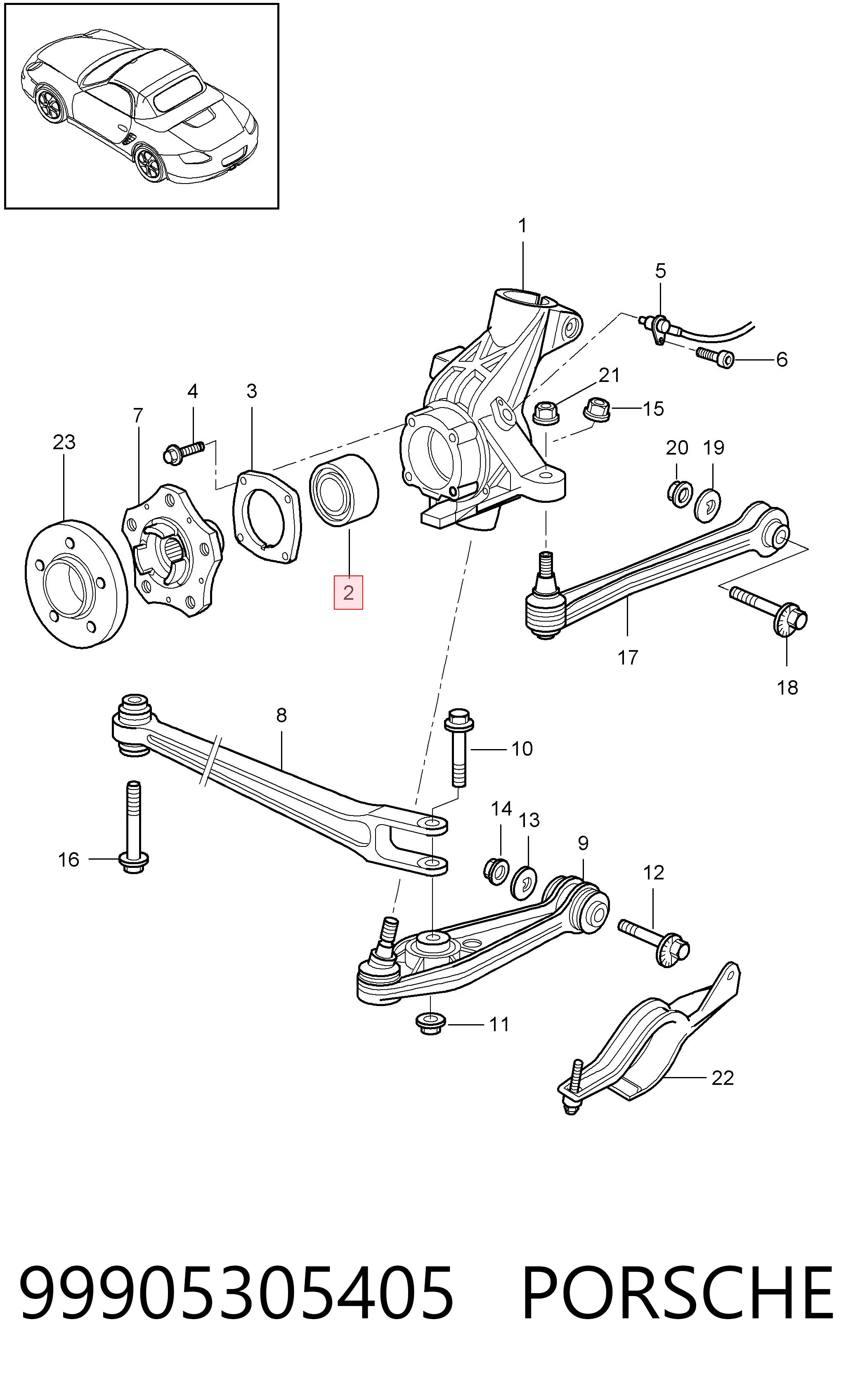 99905305405 Porsche Подшипник ступицы передней