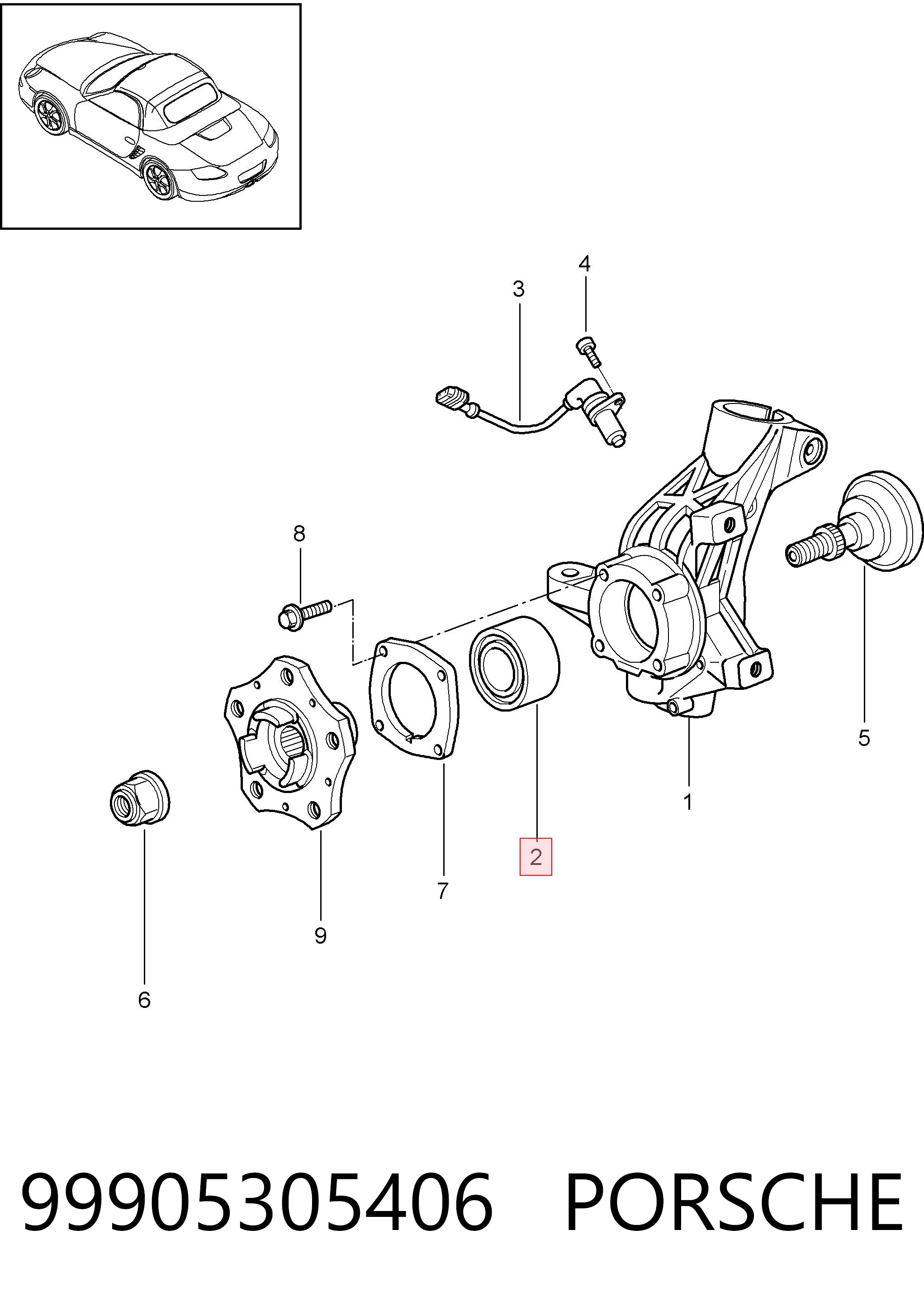 99905305406 Porsche Подшипник ступицы передней